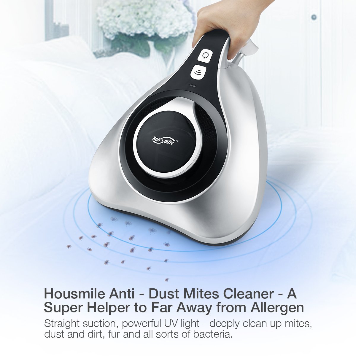 Housmile Bed Vacuum Cleaner Special Purpose Mattress Vacuum Cleaner With Powerful Suction Upgraded Handheld Uv Vacuum Effective