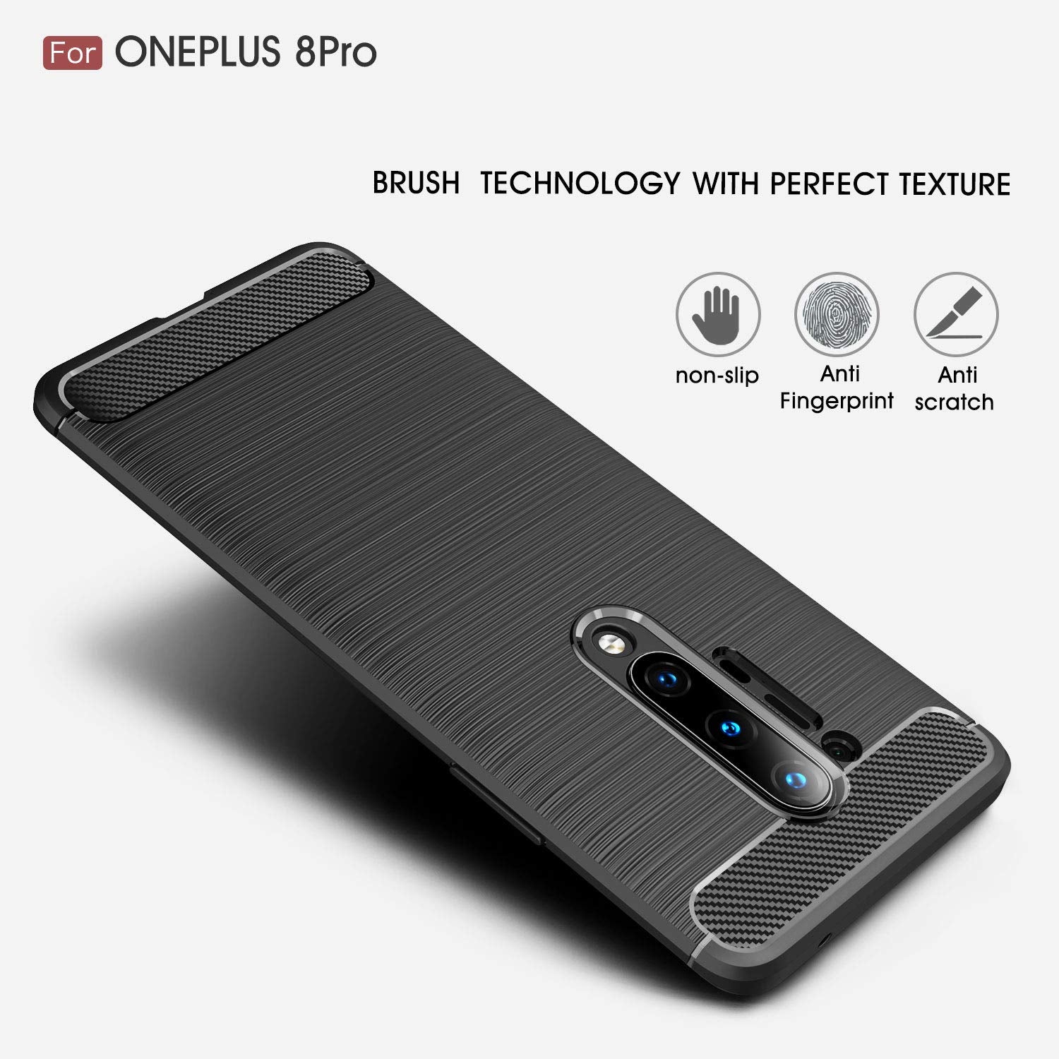 Cruzerlite Case Compatible With Oneplus 8 Pro Case, Carbon Fiber Texture Design Cover Anti Scratch Shock Absorption Case Made Fo