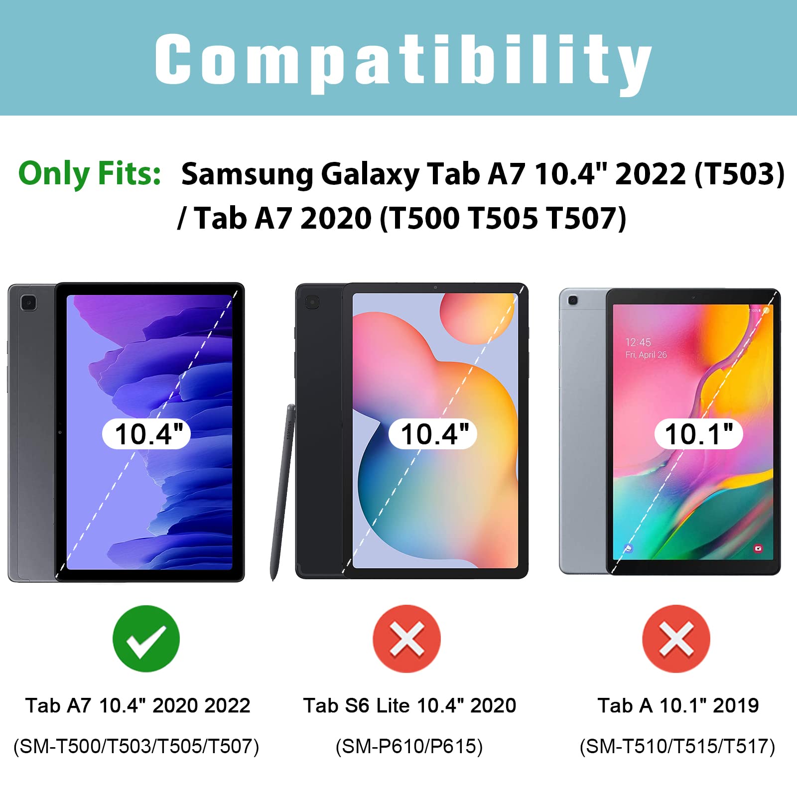 Procase 2 Pack Galaxy Tab A7 10.4 2020 Screen Protector T500 T503 T505 T507, Tempered Glass Screen Film Guard For 10.4 Inch Galaxy Tab A7 2020 Tablet Sm T500 Sm T503 Sm T505 Sm T507