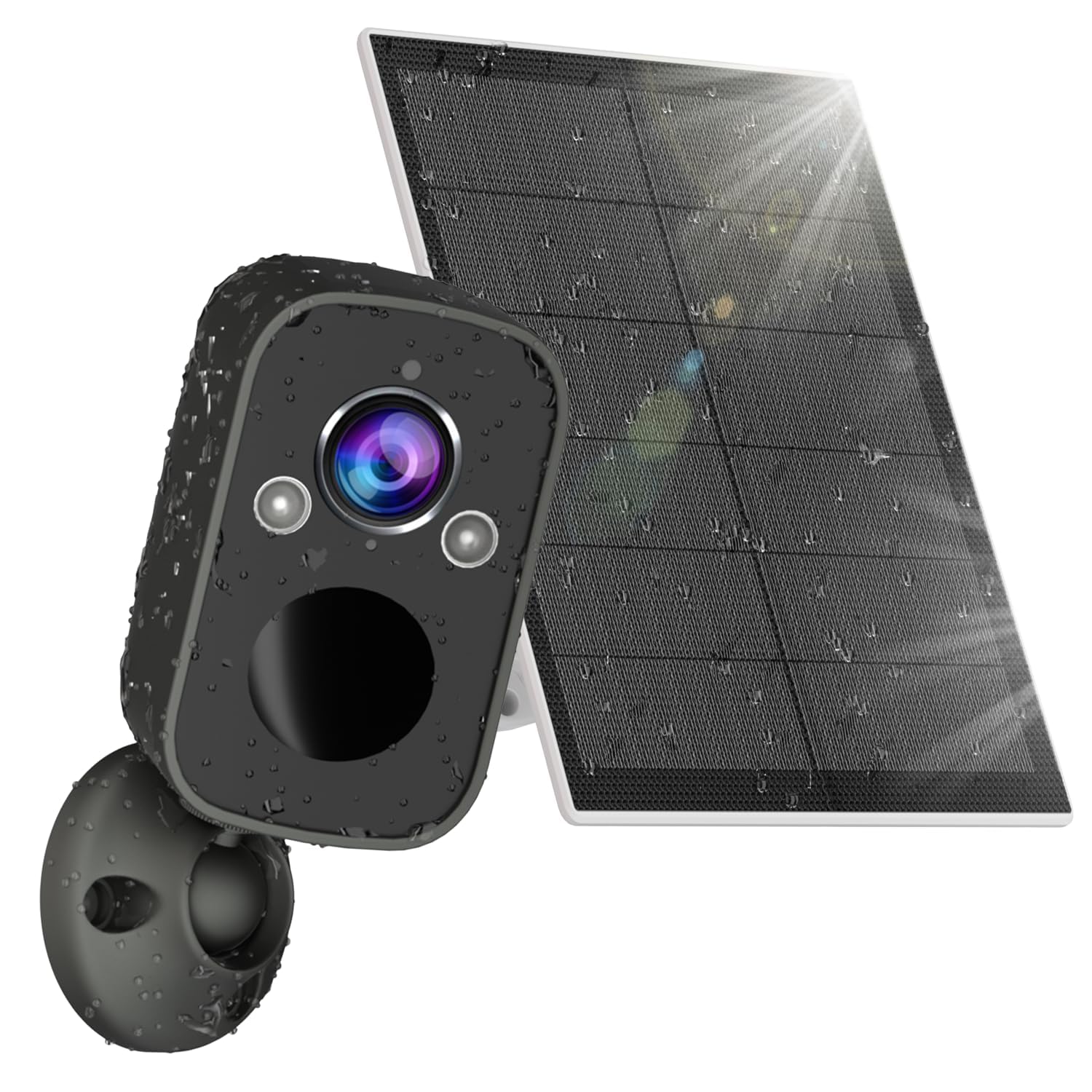 Rraycom Wireless Solar Security Camera Outdoor With Siren Alarm&Spotlight, 5Mp Battery Powered Security Camera With 130� Angle, Ai Motion Detection,2 Way Talk, Ip65, Cloud/Sd Storage�