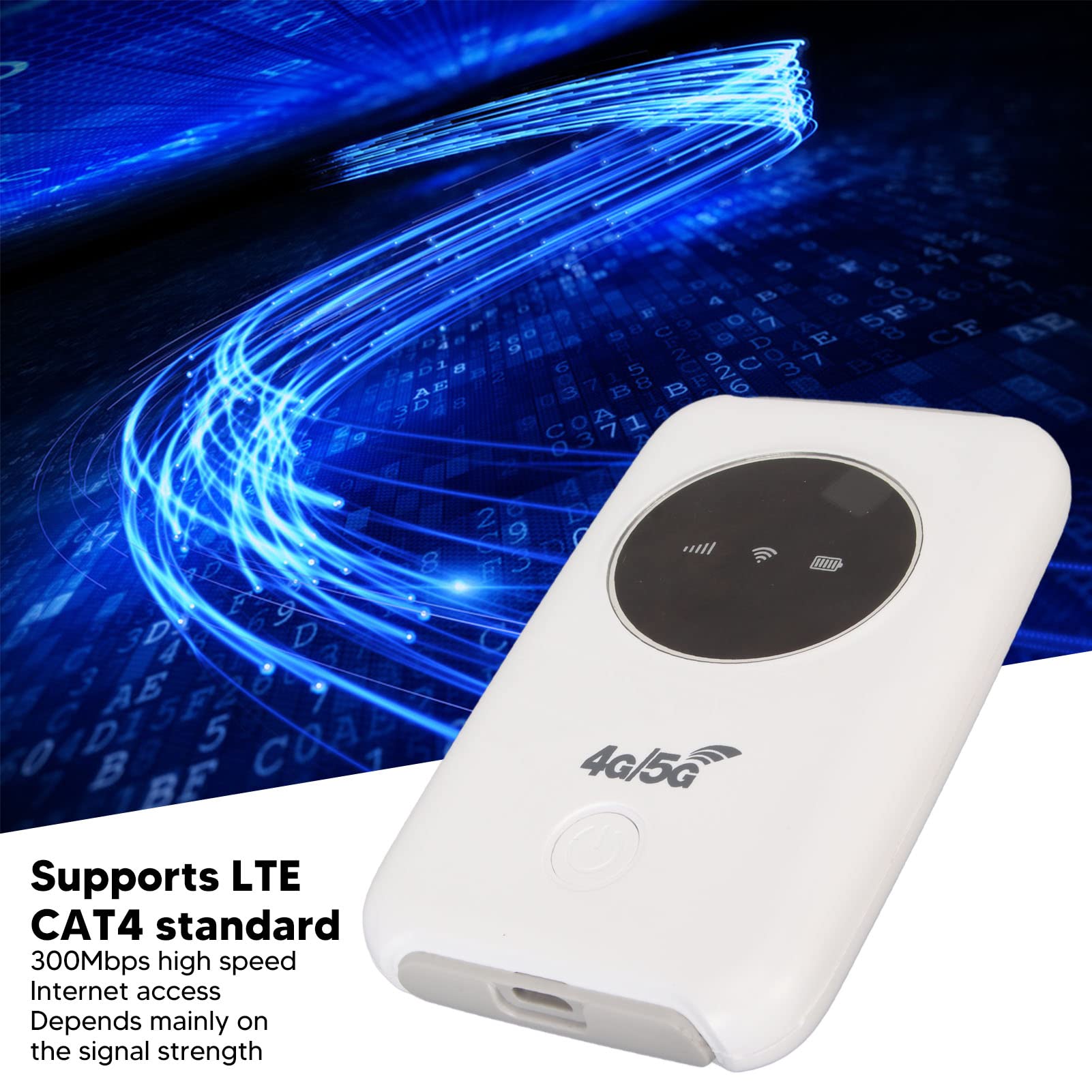 Mobile Wifi Hotspot, 4G Lte Usb Wifi Modem 300Mbps Unlocked 5G Wifi High Speed Wifi Hotspot With Sim Card Slot Wireless Portable