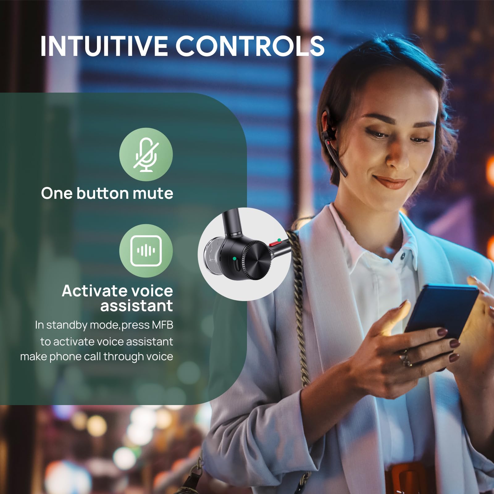 Yealink Bluetooth Headset Bh71,Wireless Bluetooth Earpiece With 4 Noise Canceling Microphones,Teams&Zoom Certified,Mute Function