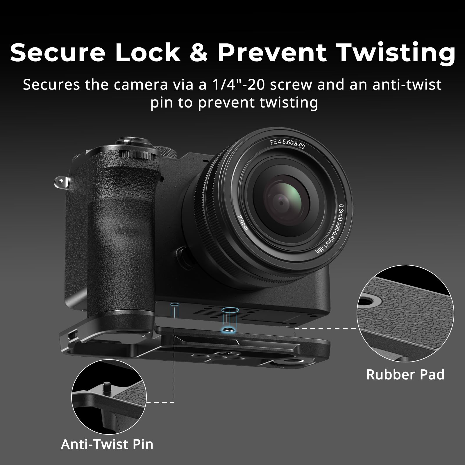 Smallrig A7C Ii / A7Cr Handgrip L-Shape Grip For Sony Alpha 7C Ii/Alpha 7Cr, Quick Release Plate For Arca, Lightweight Silicone