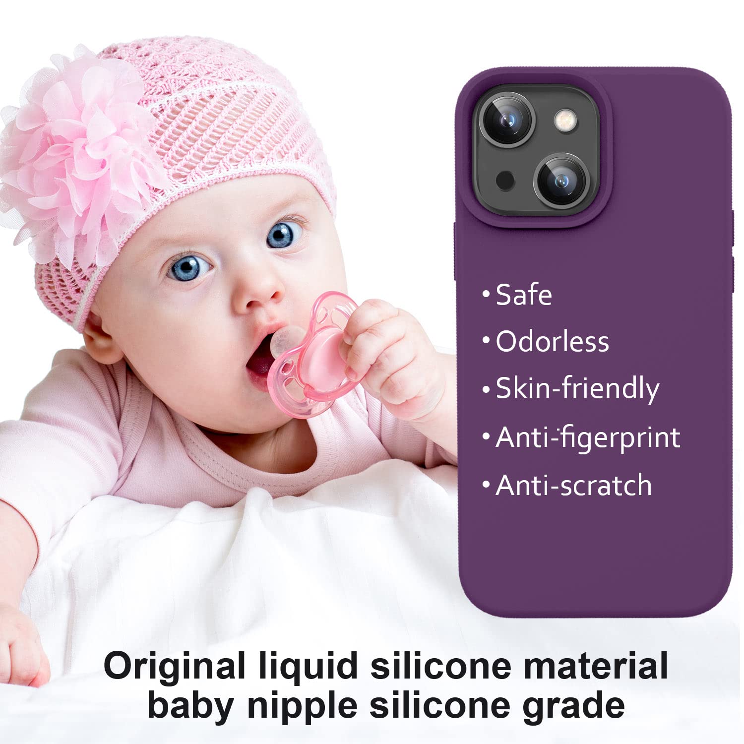 Vooii Compatible With Iphone 14 Case,[Premium Liquid Silicone Full Body Protective] [Soft Microfiber Lining] Anti Scratch Shockp