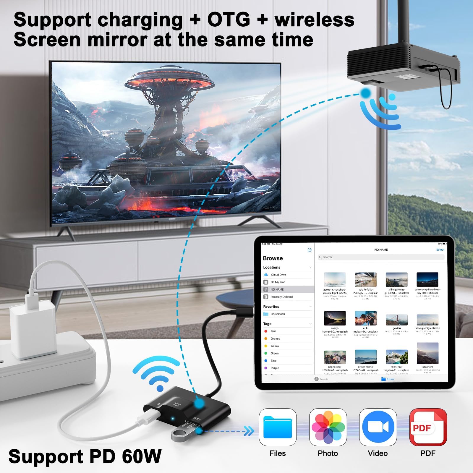 Inverse Net Usb C Wireless Hdmi,Wireless Hdmi Transmitter And Receiver,Hdmi Wireless Dongle,Streaming Video And Audio To Tv/Monitor/Projector From Mac Book/Sur Face/Chrome Book/Phone 15/Pad/Ga Laxy