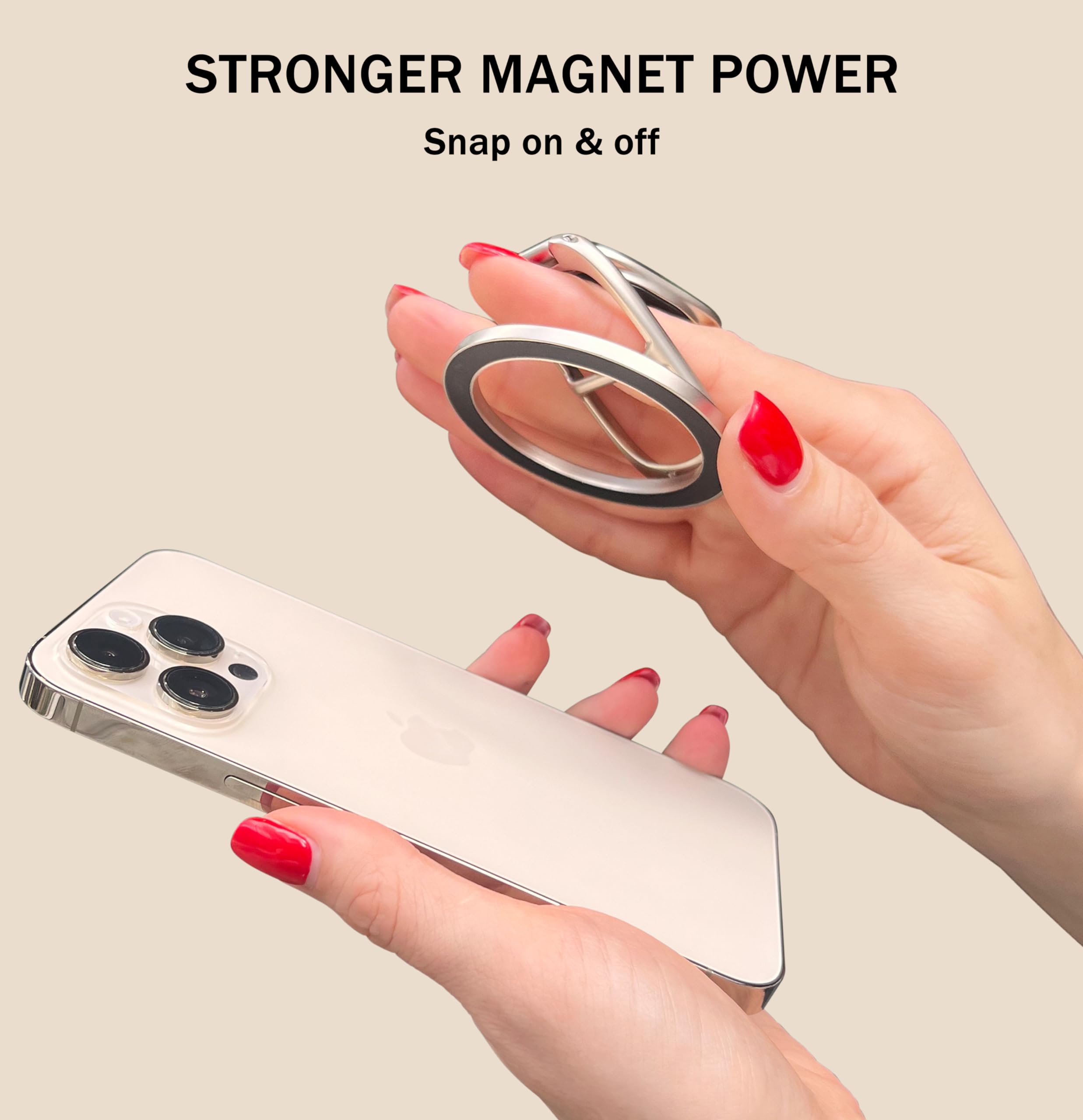 Allengel For Magsafe Phone Ring Grip Holder, Magnetic Adjustable Finger Kickstand, Compatible With Magsafe Phone Grip For Iphone