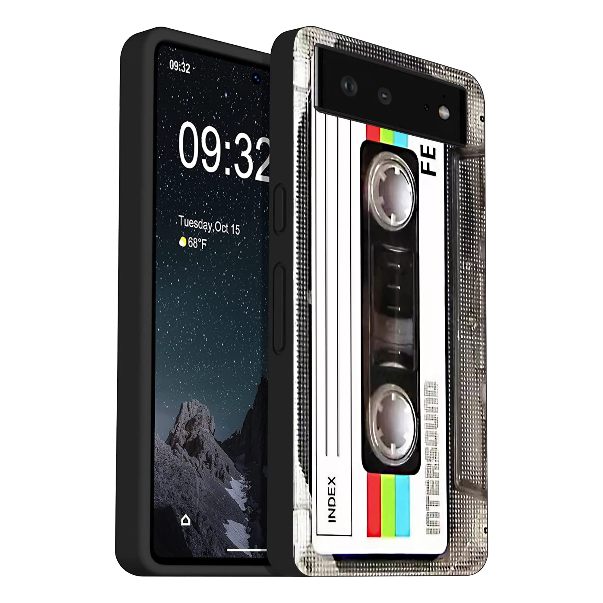 Compatible With Google Pixel 6 Case, Cool Vintage 80S 90S Music Cassette Mixtape Retro Soft Tpu Fashion Cool Slim Shockproof Pro
