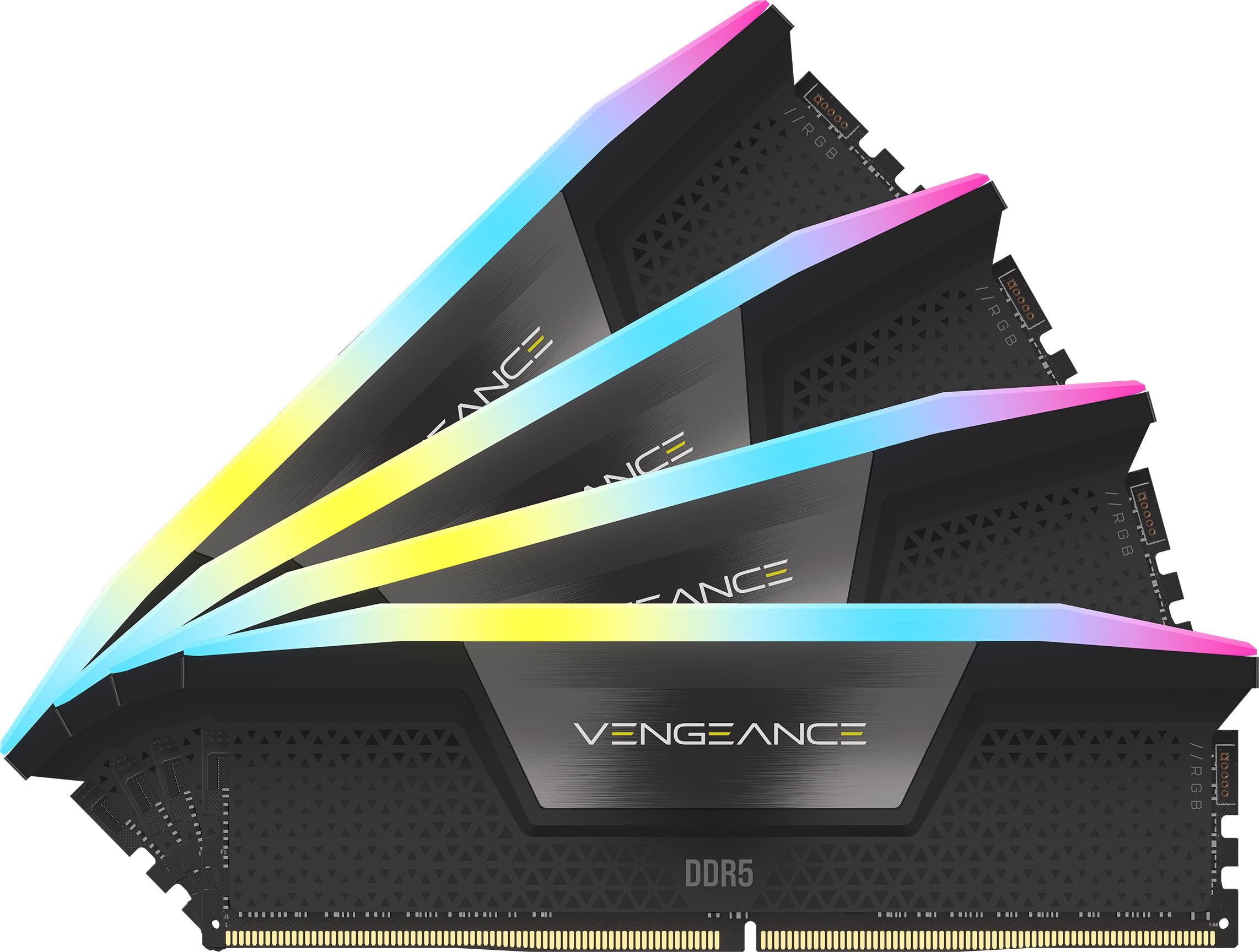 CORSAIR Vengeance RGB DDR5 RAM 96GB (4x24GB) 6400MHz CL32 Intel XMP iCUE Compatible Computer Memory - Black (CMH96GX5M4B6400C32)
