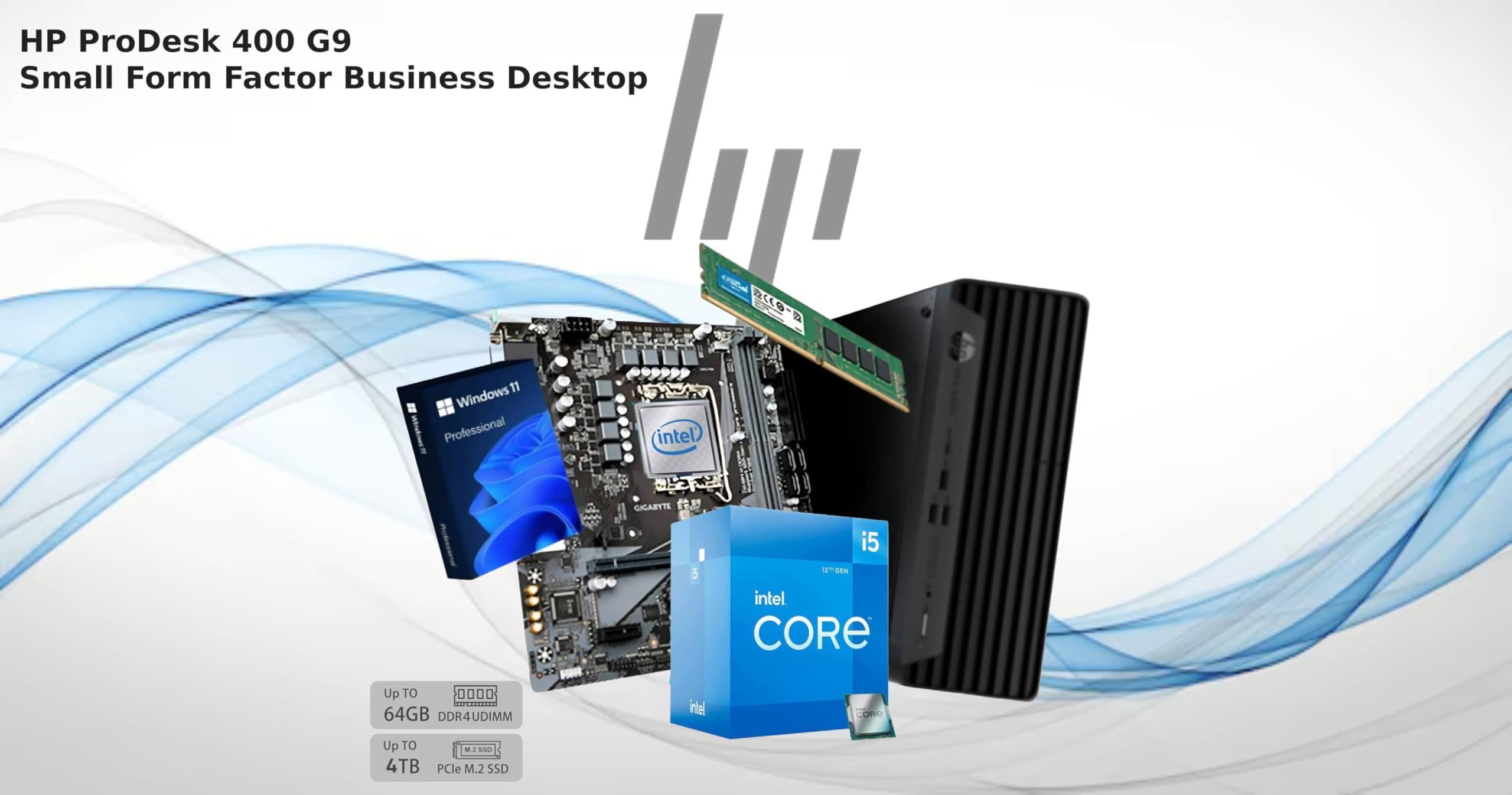 Hp Prodesk 400 G9 Sff Business Desktop Computer, Intel Hexa Core I5-12500 (Beat I7-11700), Hdmi, Display Port, Wifi, Rj-45, Keyb