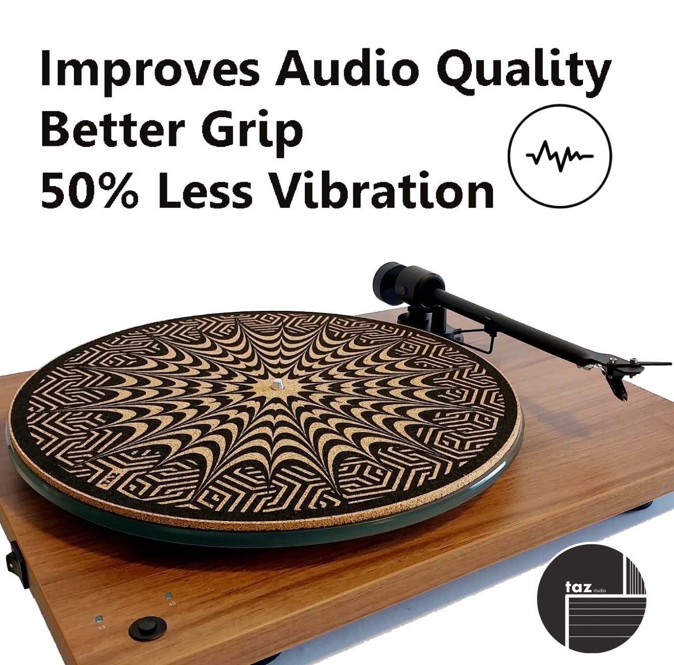Tazstudio Premium Slipmat   Cork Turntable Mat [4Mm Thick] For Better Sound Support On Vinyl Lp Record Player   Cork Mat Origina