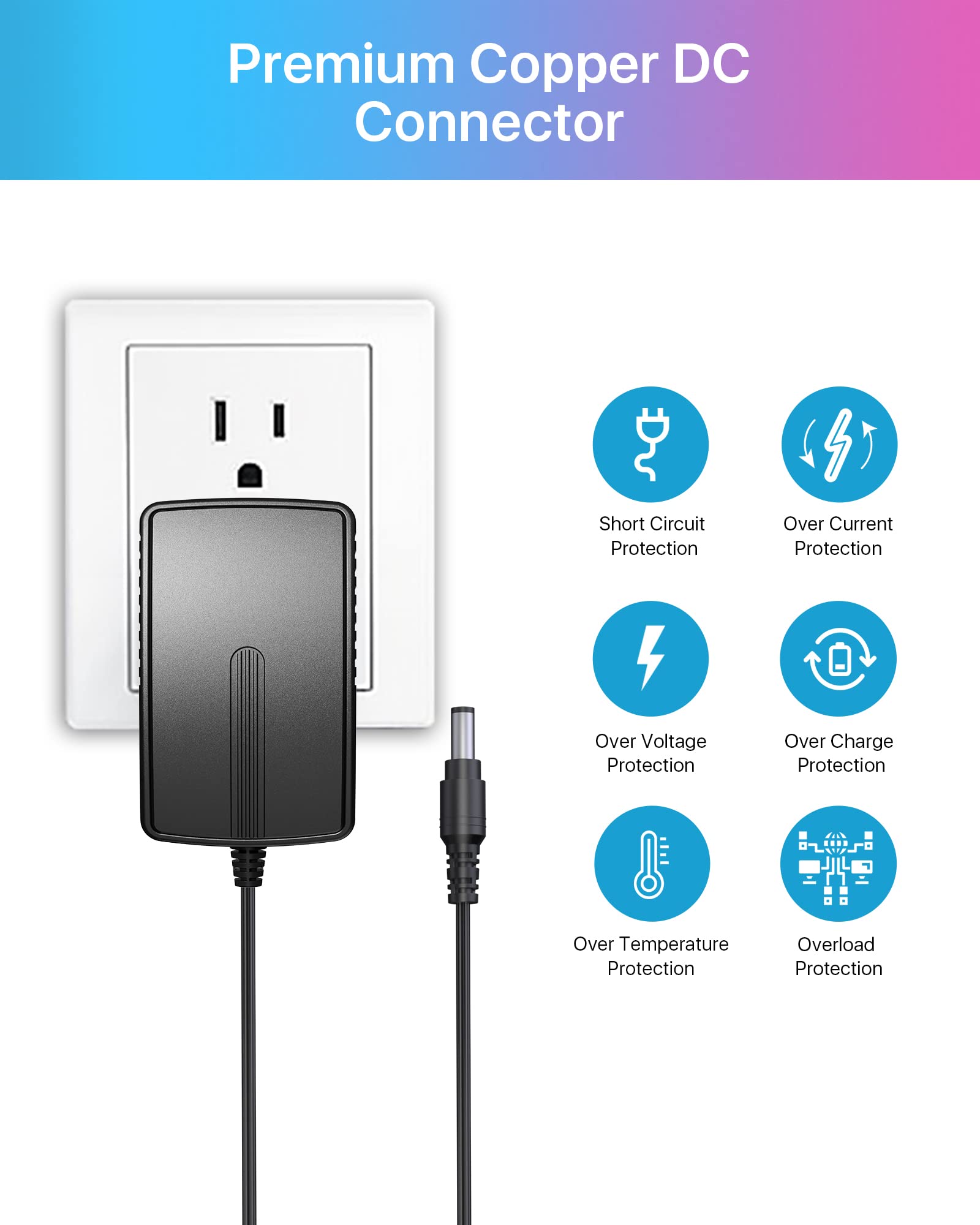 Zosi Dc 12V 2A 2000Ma Us Cctv Power Supply Adapter For Home Security Camera Surveillance System