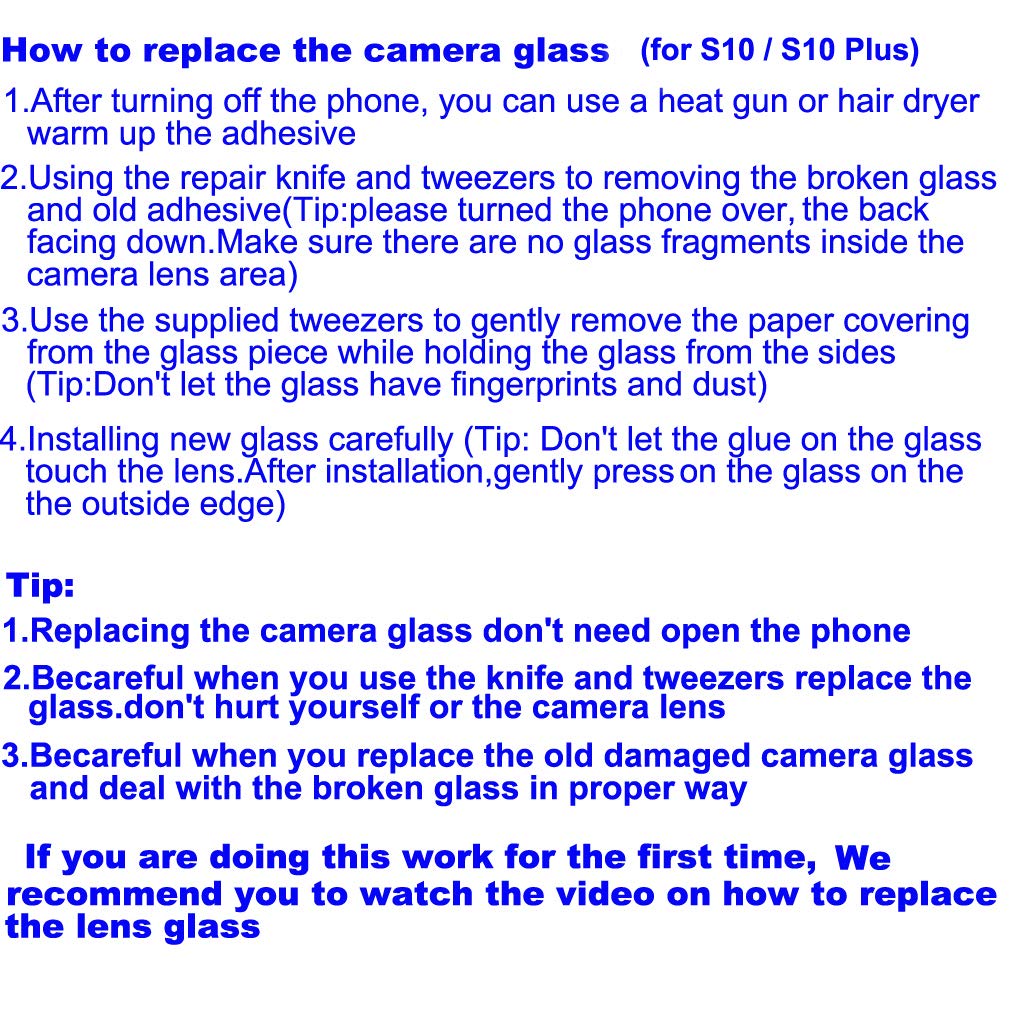 Yuyond 2Pcs Oem Original Back Rear Camera Glass Lens Replacement For Samsung Galaxy S10 And S10 Plus (All Carriers) With Adhesiv