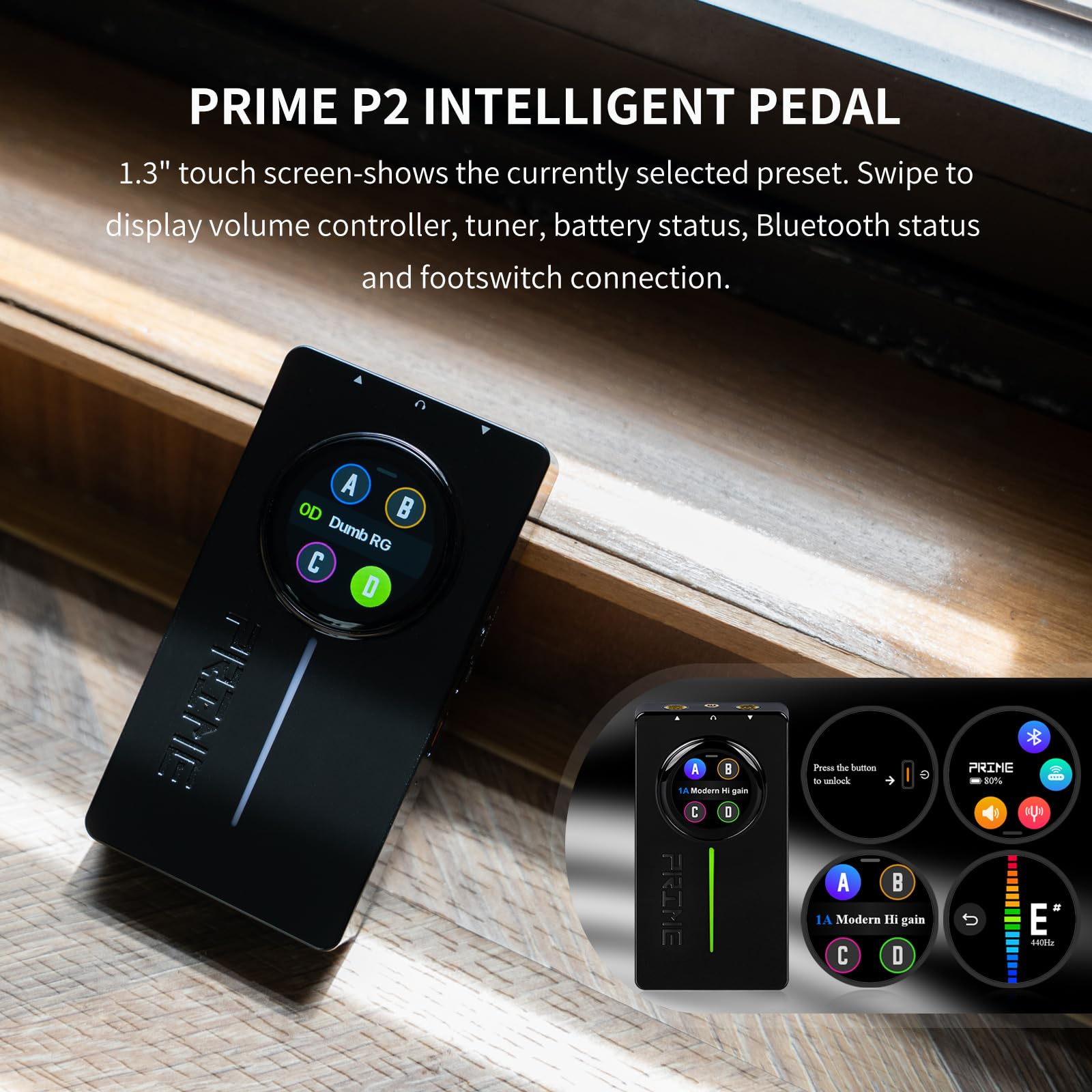 Mooer P2 Multi Effects Pedal Processor, Stereo Electric Guitar Bass Guitar Pedals With Amp Midi Looper Drum Machine Otg Touch Screen For Performance Practice