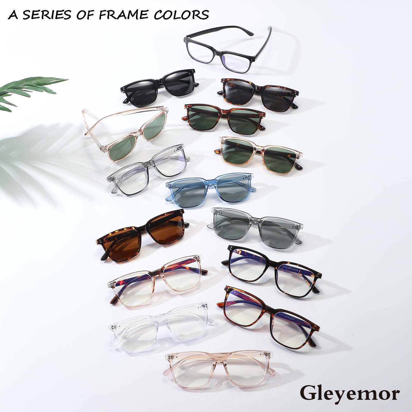 Gleyemor Mens Blue Light Glasses Fashion Square Frame Computer Glasses For Men Lightweight Sturdy Daily Eyeglasses (Tortoise)