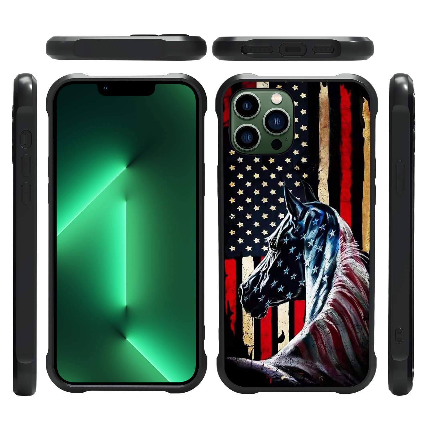 Zhuxuxitt Case For Iphone 12/12 Pro - Flag Horse Design For Men Boys, Anti-Scratch, Non-Slip+Shockproof Rugged Tpu Protective Ca