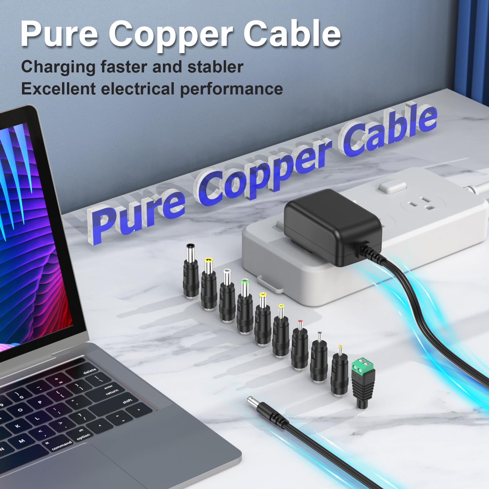 15V 2A 1.5A Switching Power Supply Ul Listed 30W Universal Power Cord 10 Multi Jacks Adaptor Replacement Regulated 15.0V Ac/Dc A