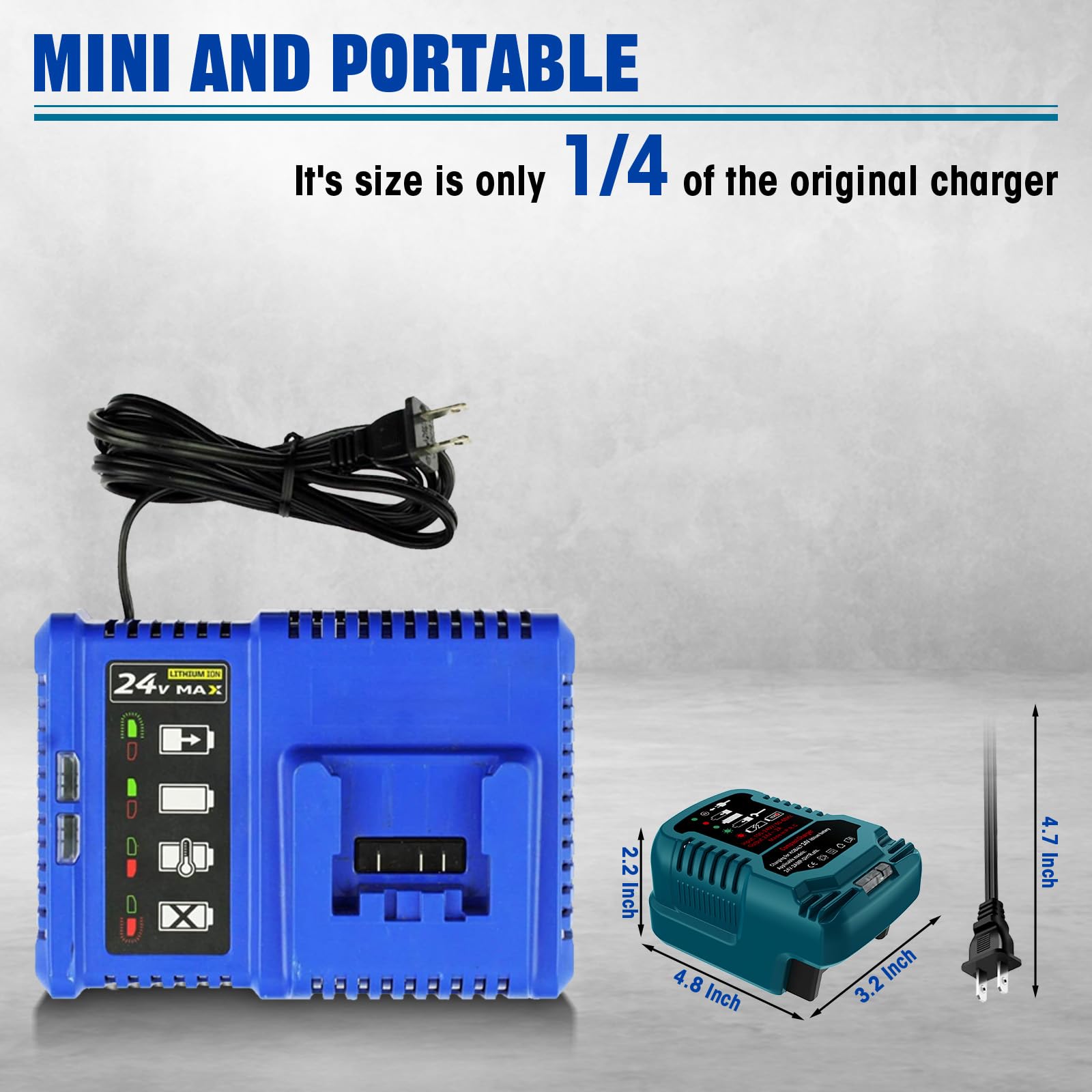 URUN Fast Charger for Kobalt 24V Max Batteries - Compatible with KB624-03, KB524-03, KB424-03, KB224-03 Series Power Tools