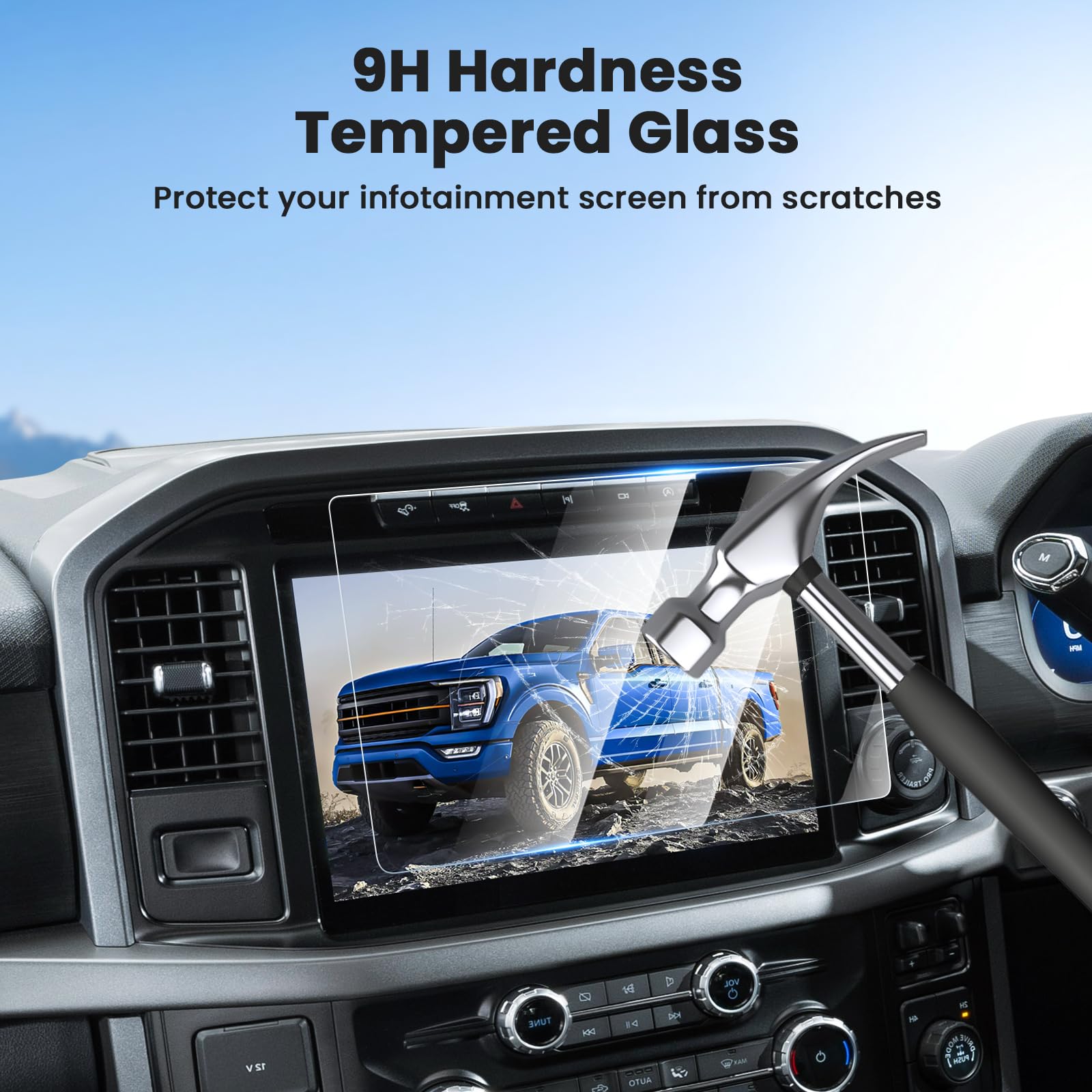 Canvcle Screen Protector For Ford F 150 2021 2024 2025/F150 Lightning 2022 2024 2025, 12 Inch Touch Screen Protector Tempered Gl