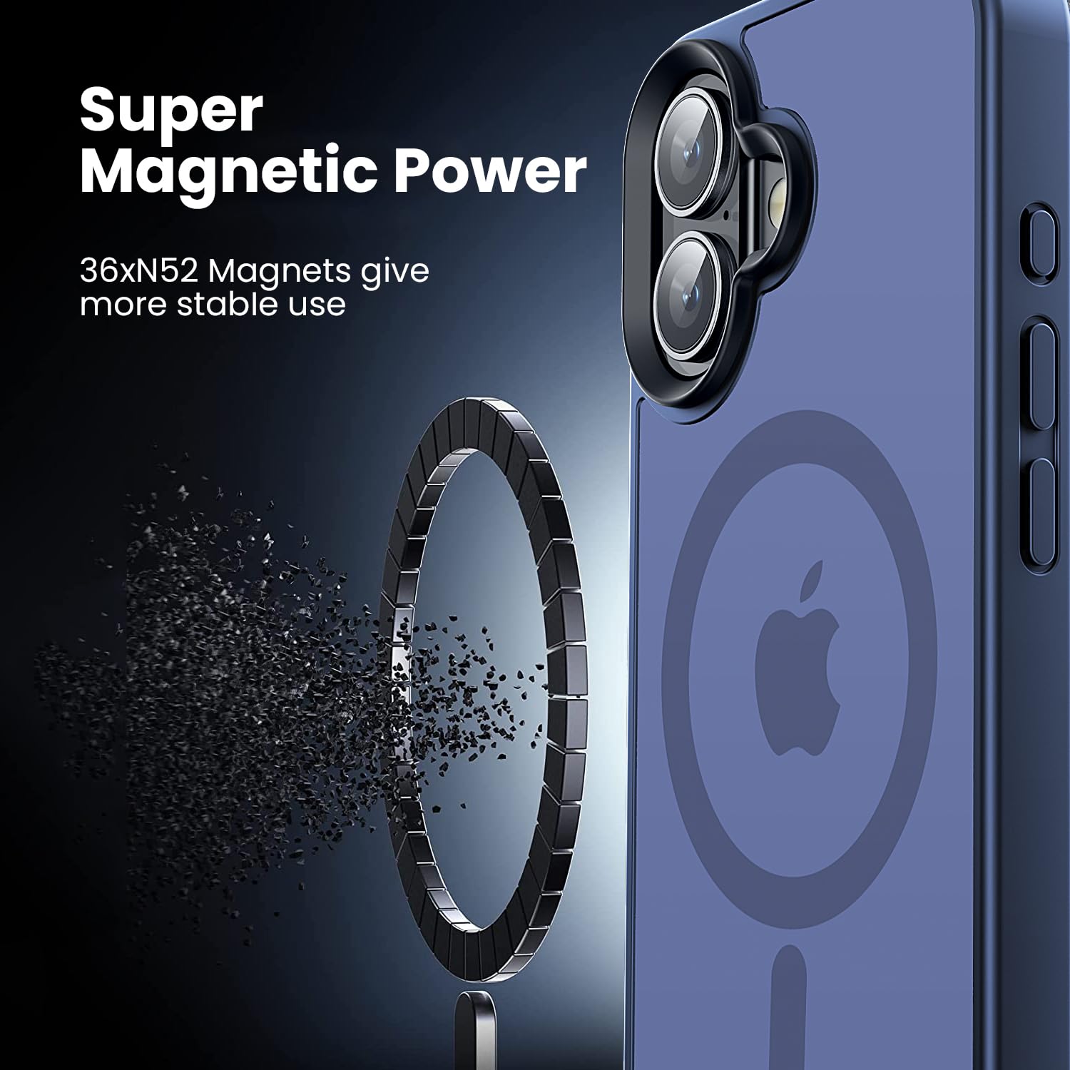 Gyizho Magnetic Designed For Iphone 16 Plus Case, [Military Grade Drop Tested] [Compatible With Magsafe] Slim Protective Translu