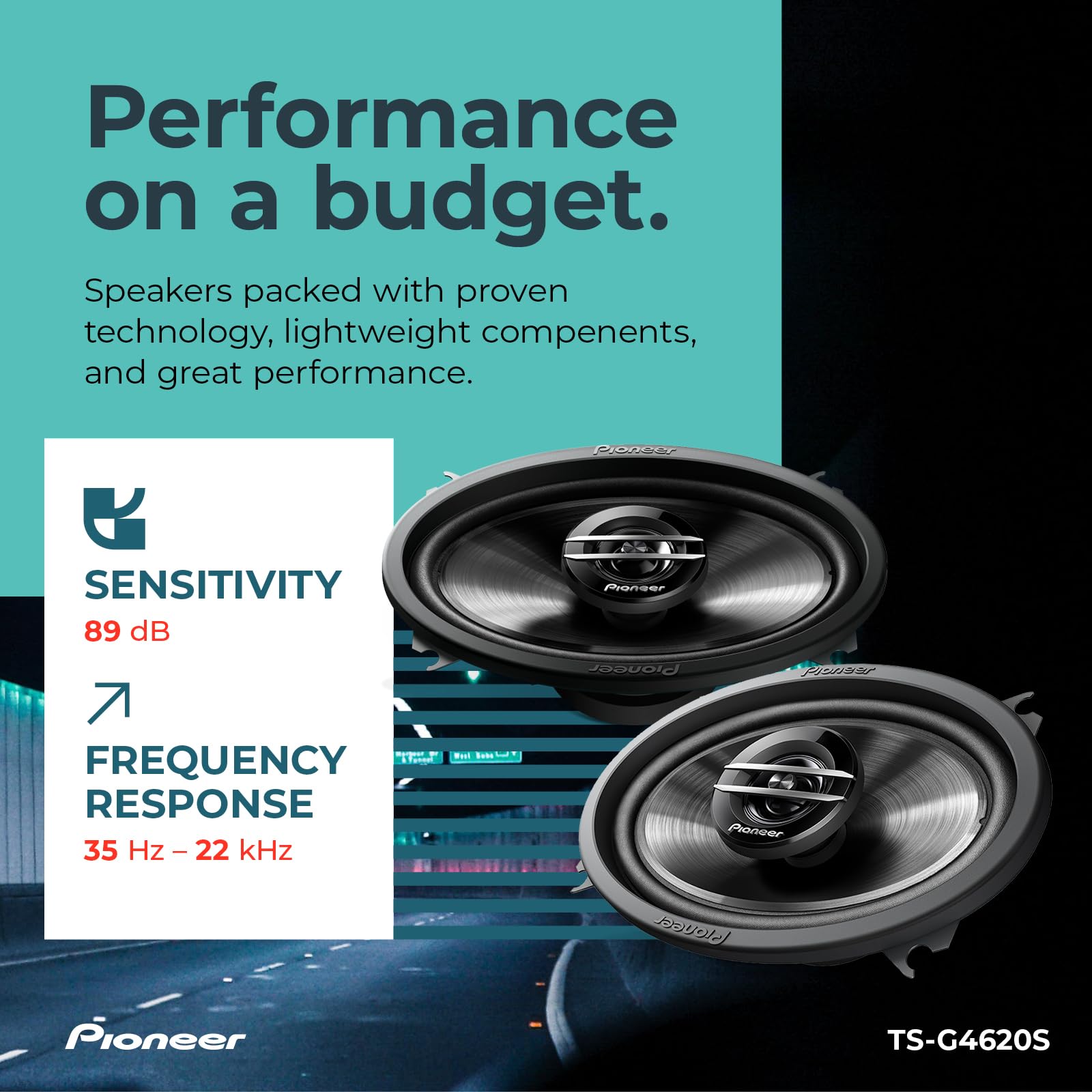 Pioneer Ts-G4620S 2-Way Coaxial Car Audio Speaker, Full Range, Clear Sound Quality, Easy Installation And Enhanced Bass Response