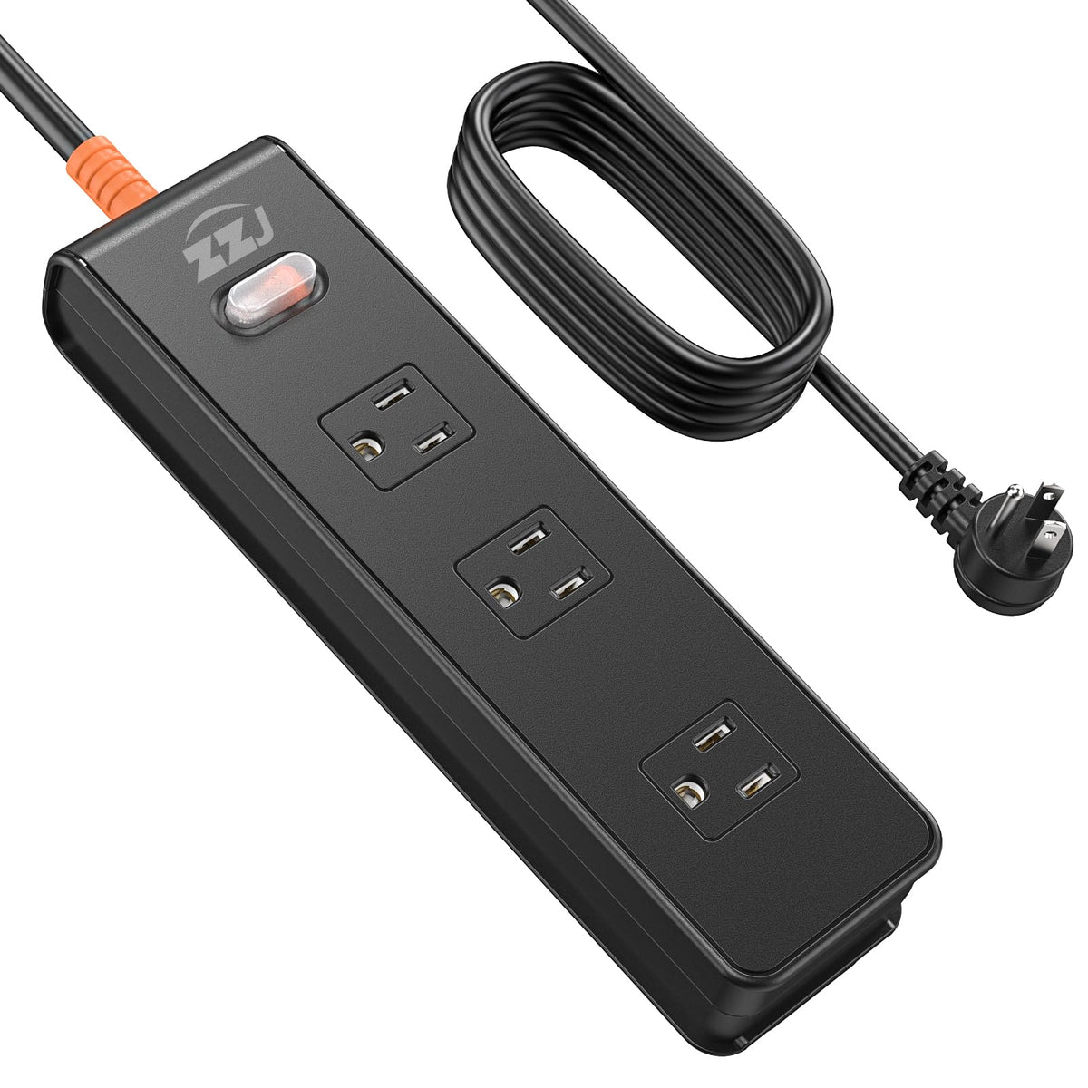 Outdoor Power Strip Weatherproof, Surge Protector With 3 Wide Outlets, 1875W/15A Overload Protection Switch,6Ft Flat Plug Multi 