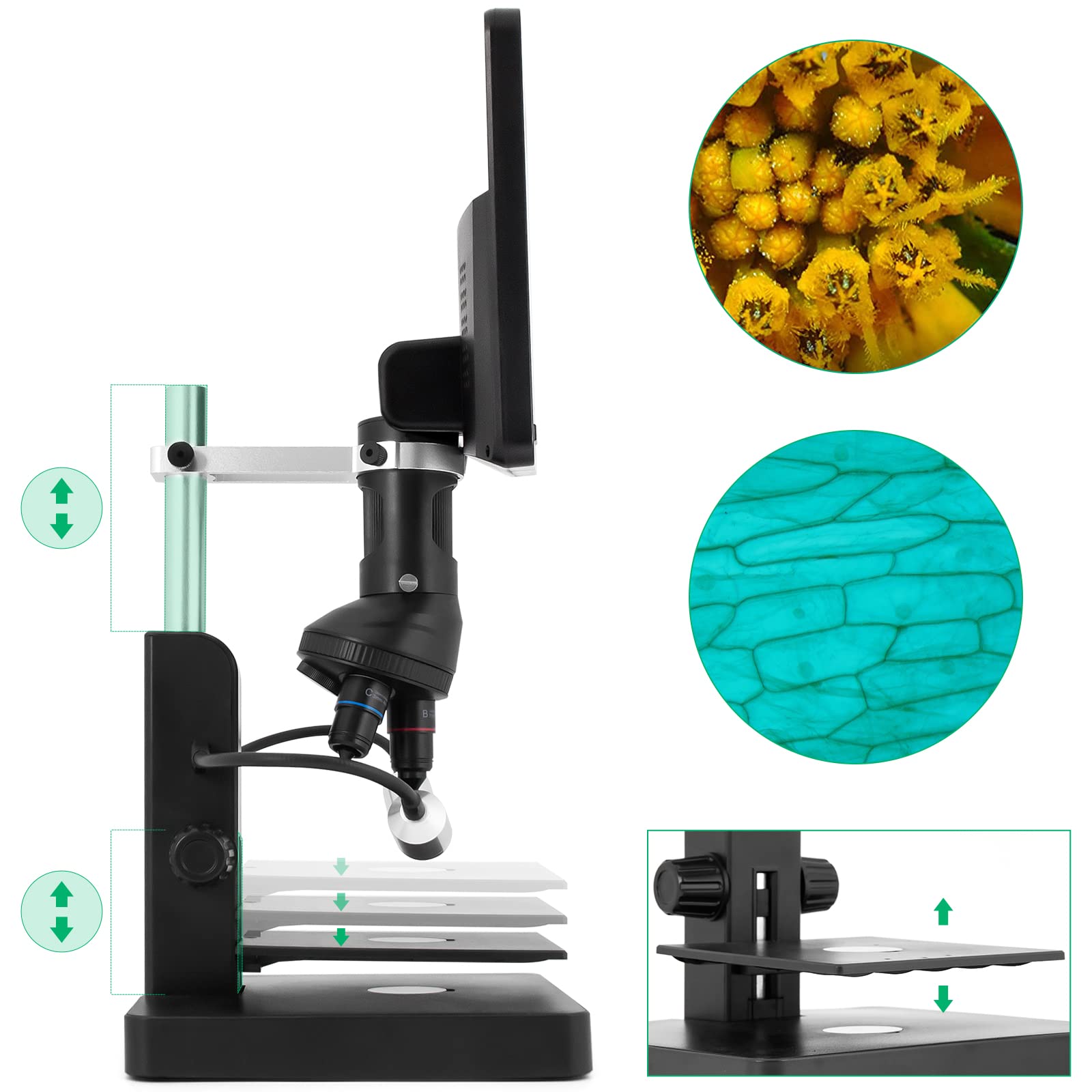 Joyalens Jl246P 3 Lenses 7'' Lcd Digital Microscope 1000   12Mp For Coin Collect Full Size Coin Error Coins, Biological Microsco