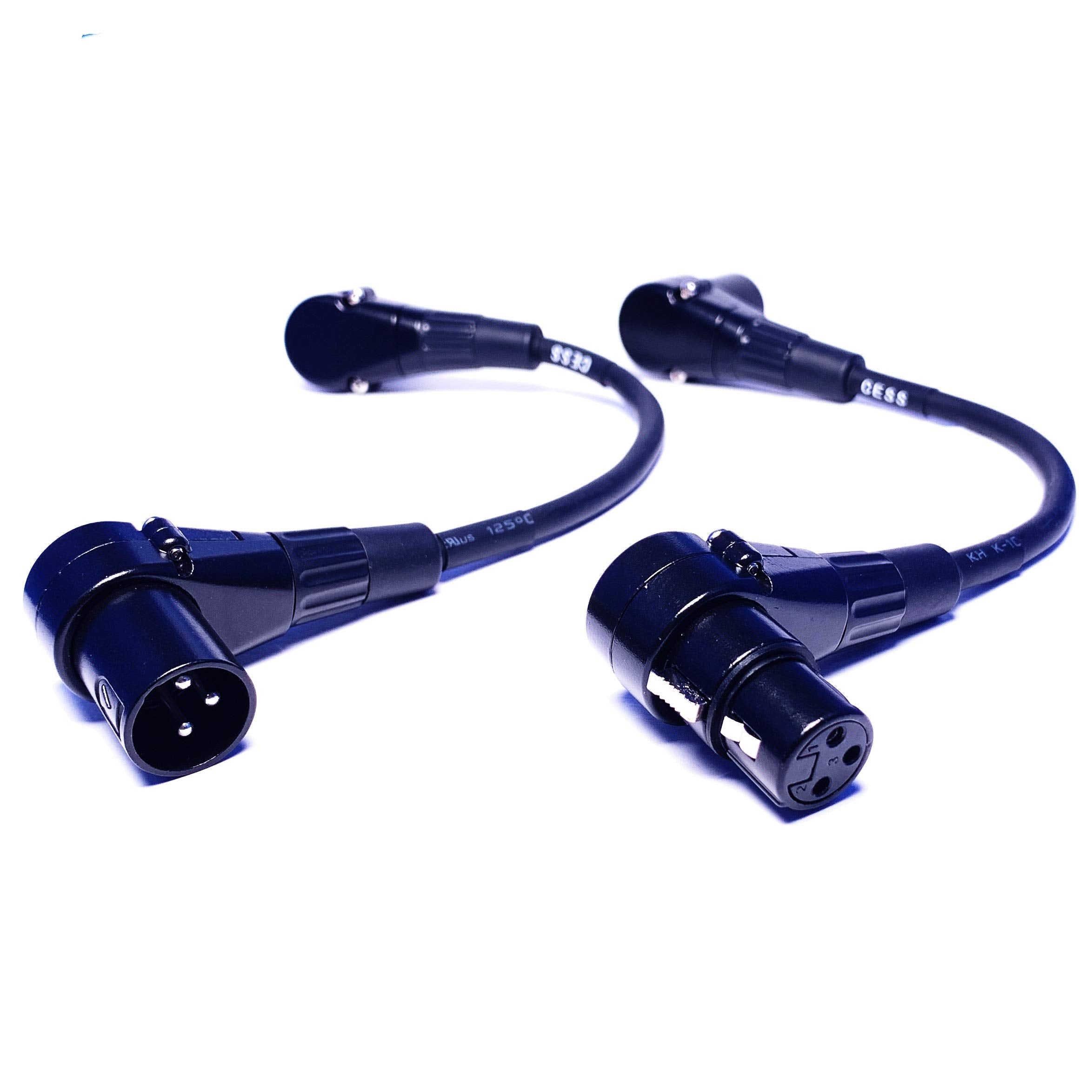 Cess 039 Right Angel 3 Pin Xlr Female To Male Extension/Patch Cable, 2 Pack