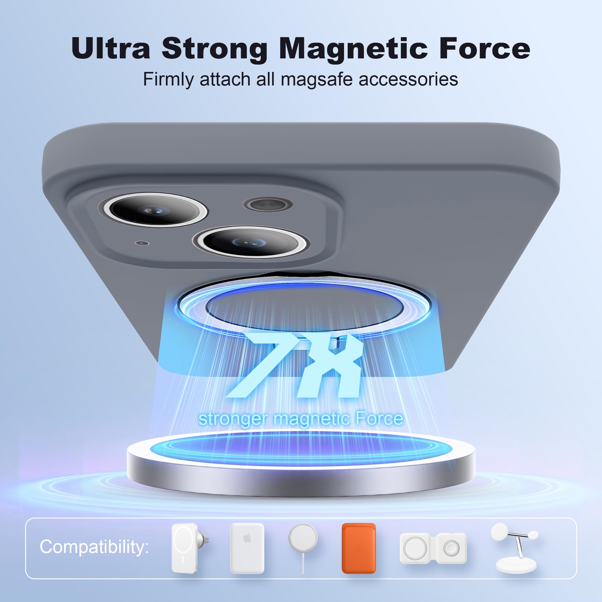 Skylmw Designed For Iphone 14 Case With Magnetic Invisible Stand Compatible With Magsafe Military Drop Tested Shockproof Silicon