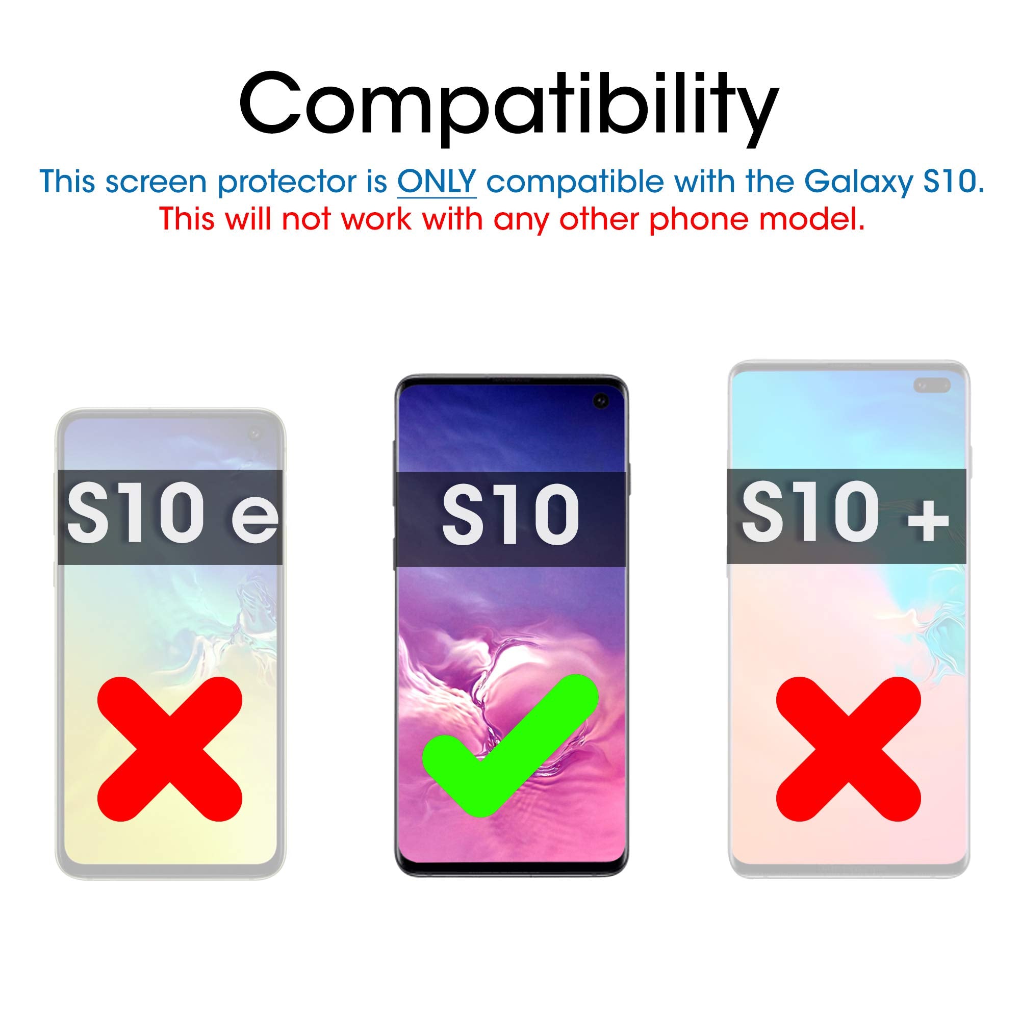 Amfilm Ultra Screen Protector For Galaxy S10, Uv Gel Application, Tempered Glass, Compatible With Ultrasonic Fingerprint Scanner