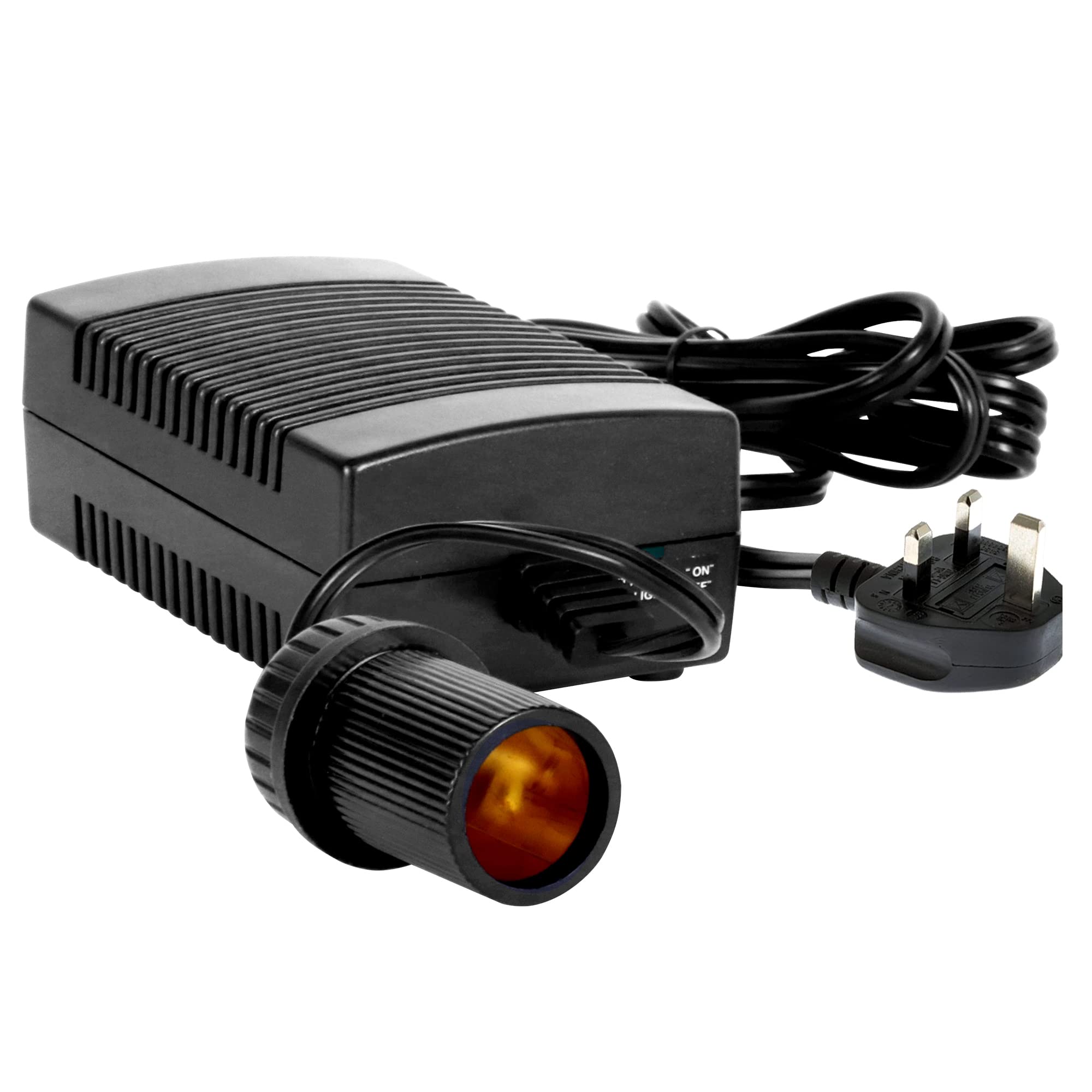 Koolatron 110 Volt Ac To 12 Volt Dc Power Adapter W/Circuit Breaker, 12V 5A Dc Power Converter, Black, 6 Ft (1.8 M) Cord For Por