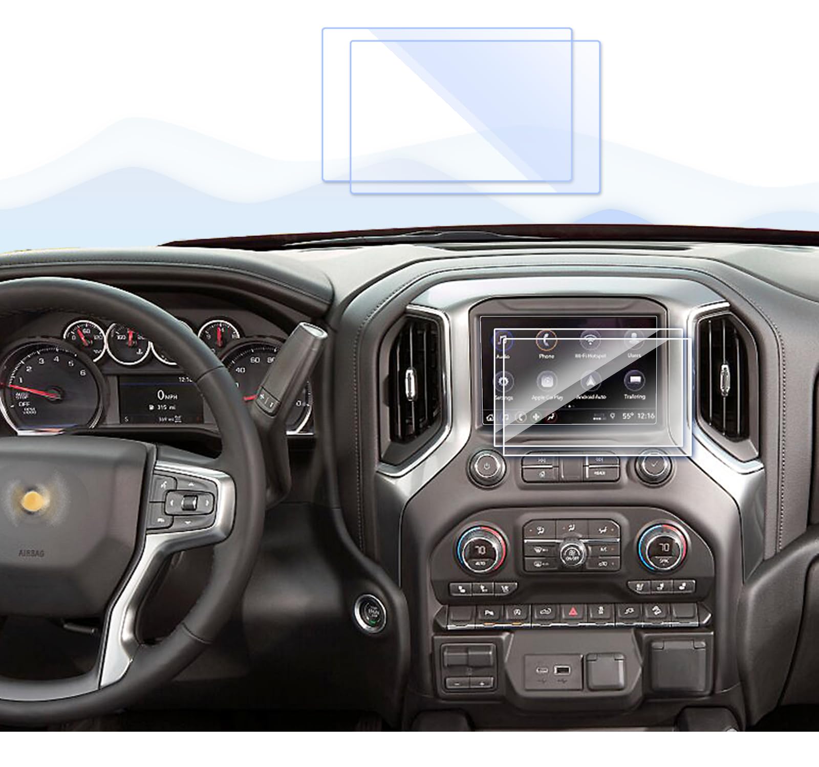 2Pcs 2021 Silverado 1500 Screen Protector For 2018 Chevy Silverado Accessories 2014 2021 Chevy Silverado 1500/2022 1500Limited/