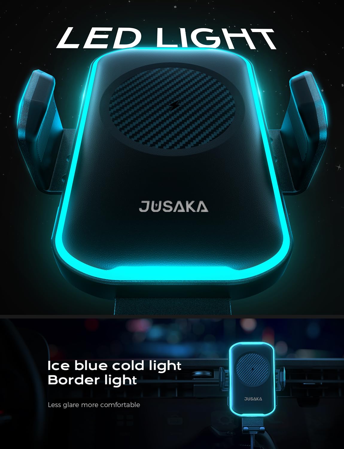 Wireless Car Charger, 15W Fast Charging Auto Clamping Phone Holders, Car Phone Holder Charger Fit For Iphone 16 15 14 13 12 Pro