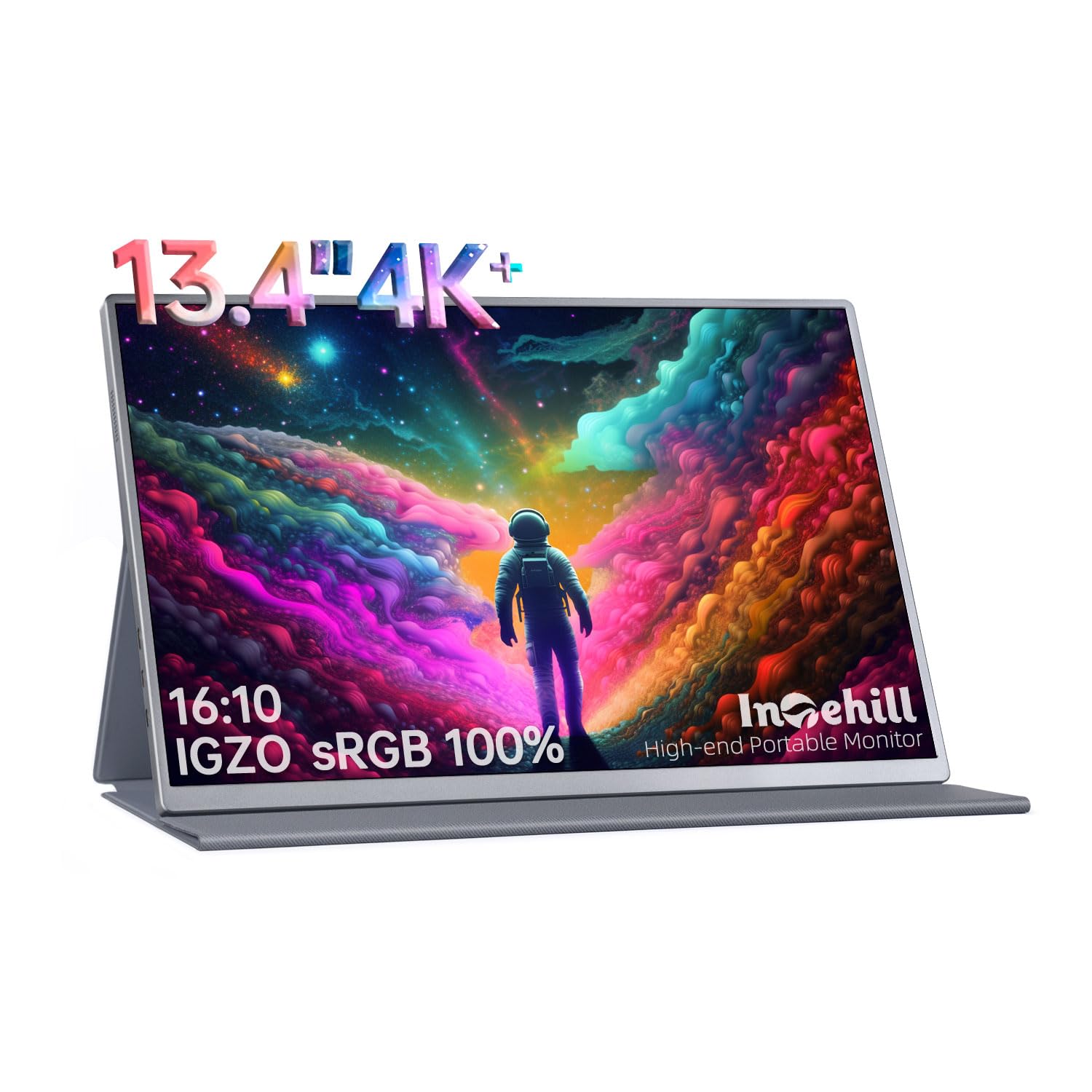 Intehill 4K Portable Monitor For Laptop, Macbook And Mini Pc High End 13.4 Inch Small Computer Monitor With Golden Ratio 16:10 A