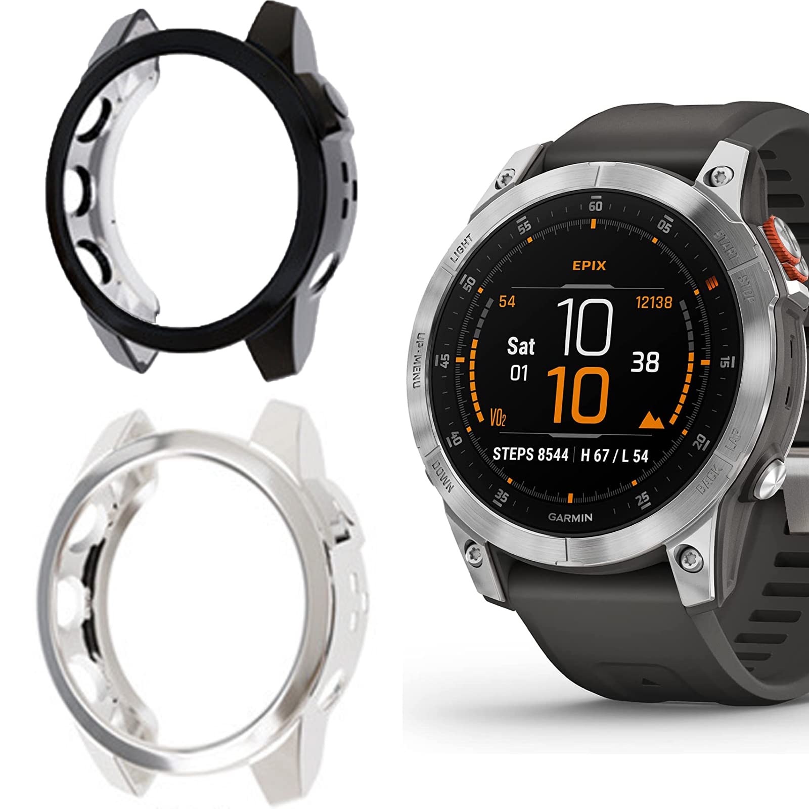 Compatible for Garmin epix Gen 2 Case, Lamshaw TPU Silicone Slim Plated Case Shock-Proof Cover All-Around Protective Bumper Shel