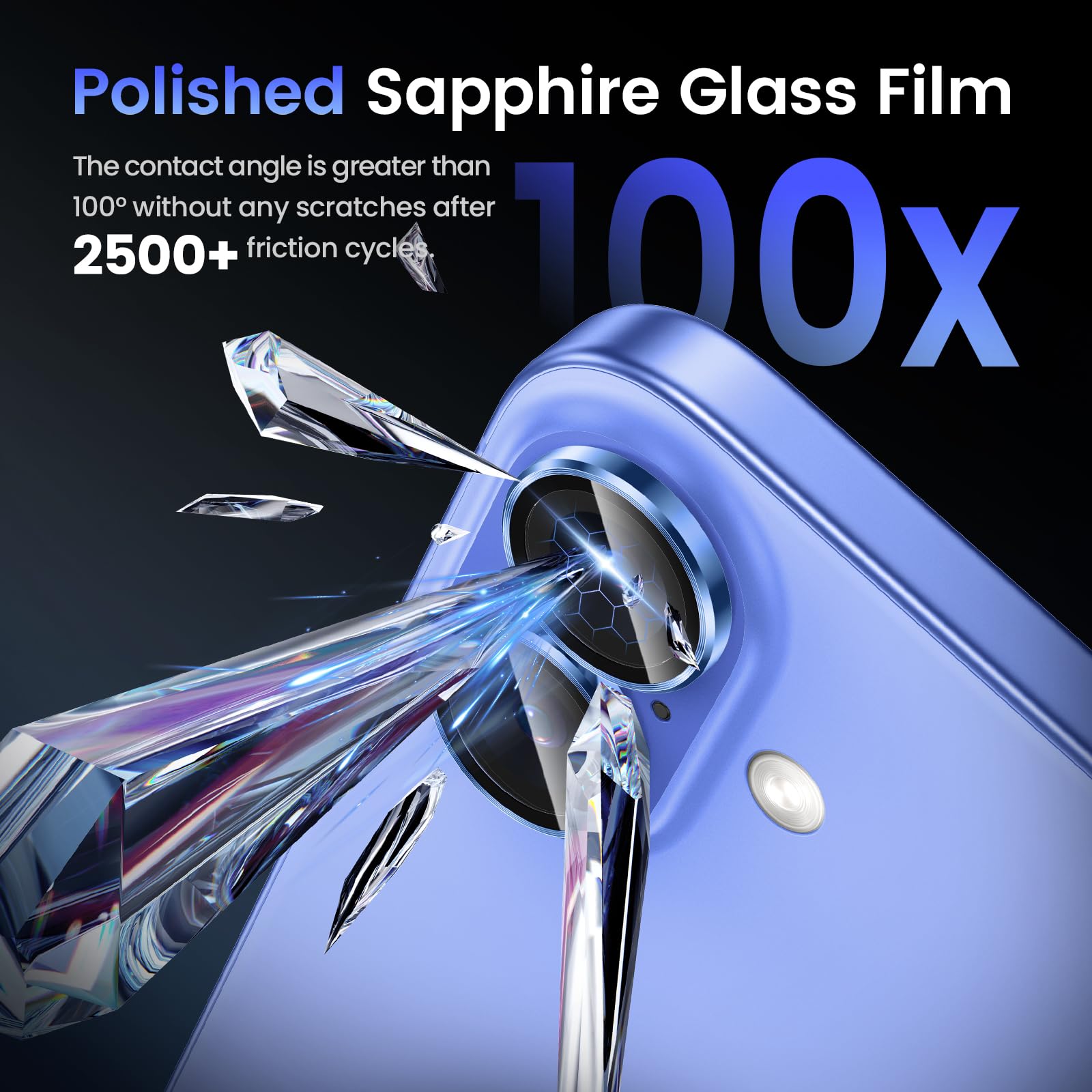 Tensea For Iphone 16 / Iphone 16 Plus Camera Lens Protector, 9H Tempered Glass Camera Cover Screen Protector, Hd Clear, Metal In