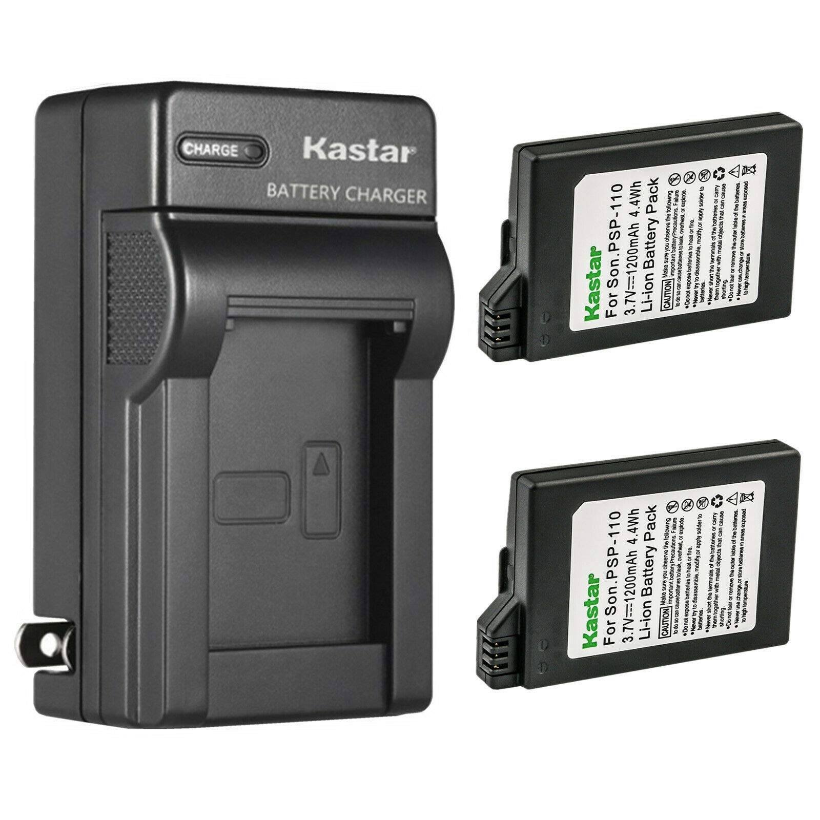Kastar 2-Pack Battery and AC Wall Charger Replacement for Sony PSP-S110, PSPS110 Battery, Sony PSP-2010, PSP-3000, PSP-3001, PSP