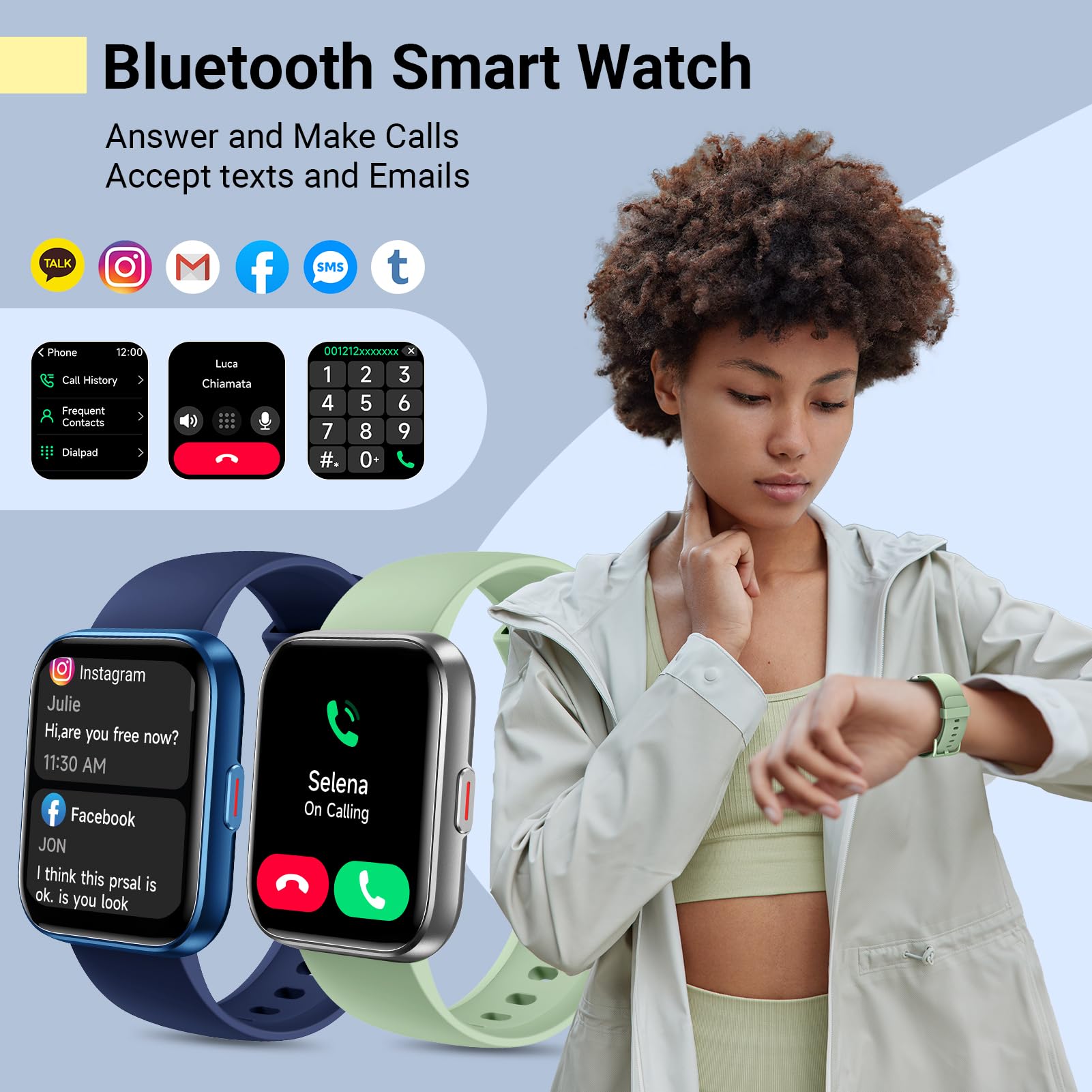 Quican Smart Watches For Women/Men, Smart Watch For Android Phones & Iphone, Fitness Watches For Women With Alexa, Call & Notifi