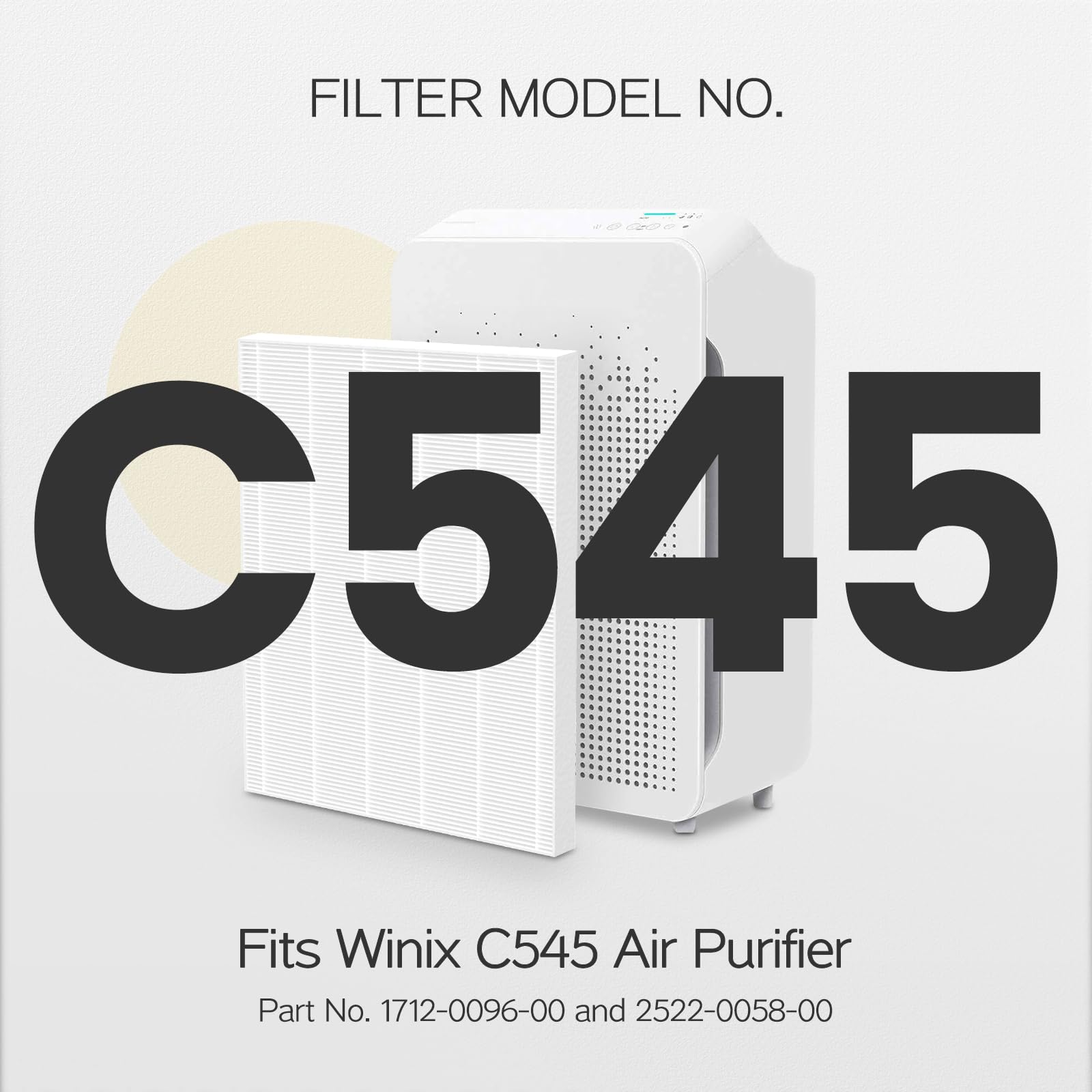C545 Replacement Filter H13 Grade True Hepa Compatible With Winix C545 Air Purifier, For Winix Filter S, Part 1712 0096 00 And 2