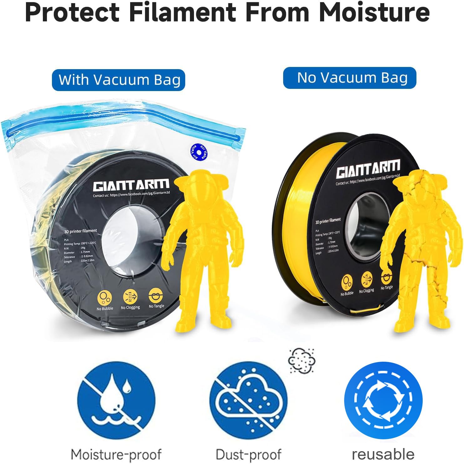 Giantarm Filament Storage Bags Kit, 10Pcs 0.26Mm Filament Vacuum Bags With Electric Pump, 3D Printer Filament Storage, 39.5X32.5