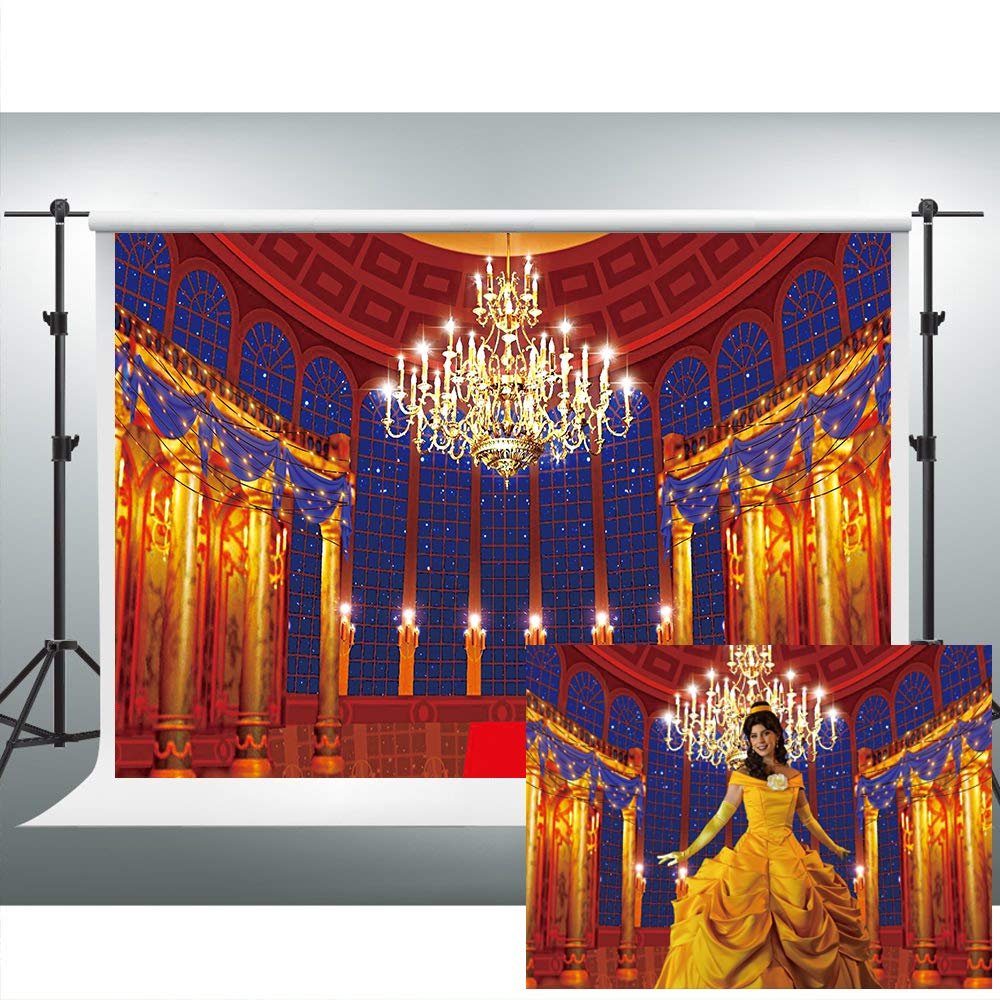 Vidmot Ballroom Backdrop For Photography Beast'S Palace Background For Girl Princess Belle Party 7X5Ft Magnificent Castle Backgr