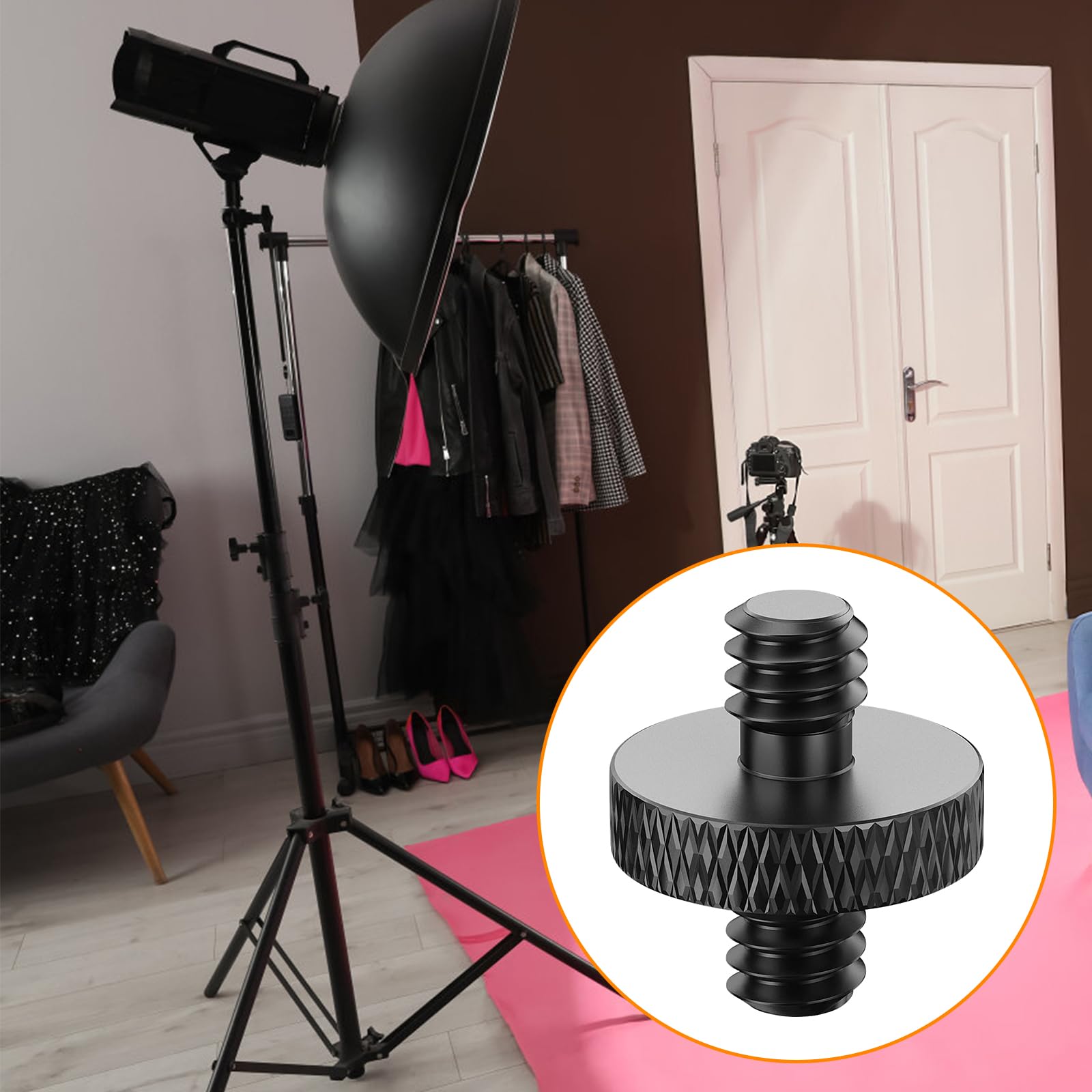 Mewuthede 4 Pcs International Standard 1/4'' Male To M5 Malethreaded Screw Adapter Standard Tripod Mounting Thread Camera Screw