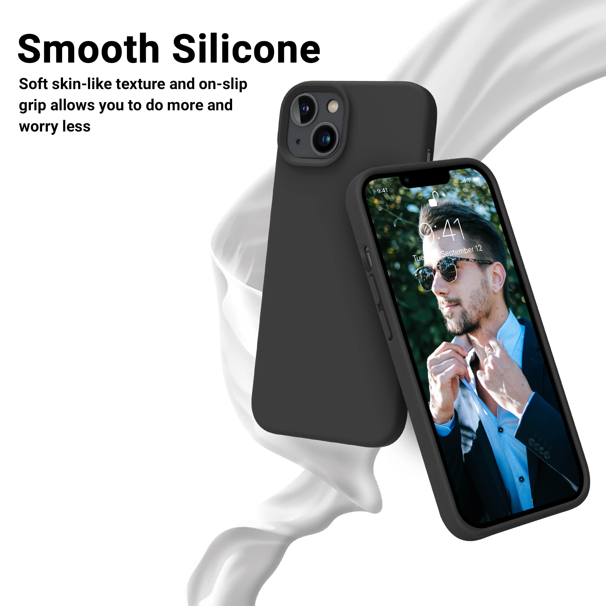 Otofly Designed For Iphone 14 Case, Silicone Shockproof Slim Thin Phone Case For Iphone 14 6.1 Inch (Black)