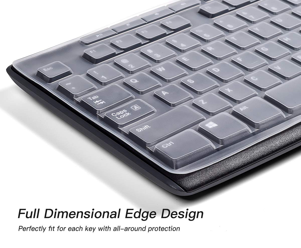 Casebuy Keyboard Cover Skin For Logitech Mk270 Mk295 Wireless Keyboard & Logitech K200 K260 K270 Mk200 Mk260 Keyboard (Clear)
