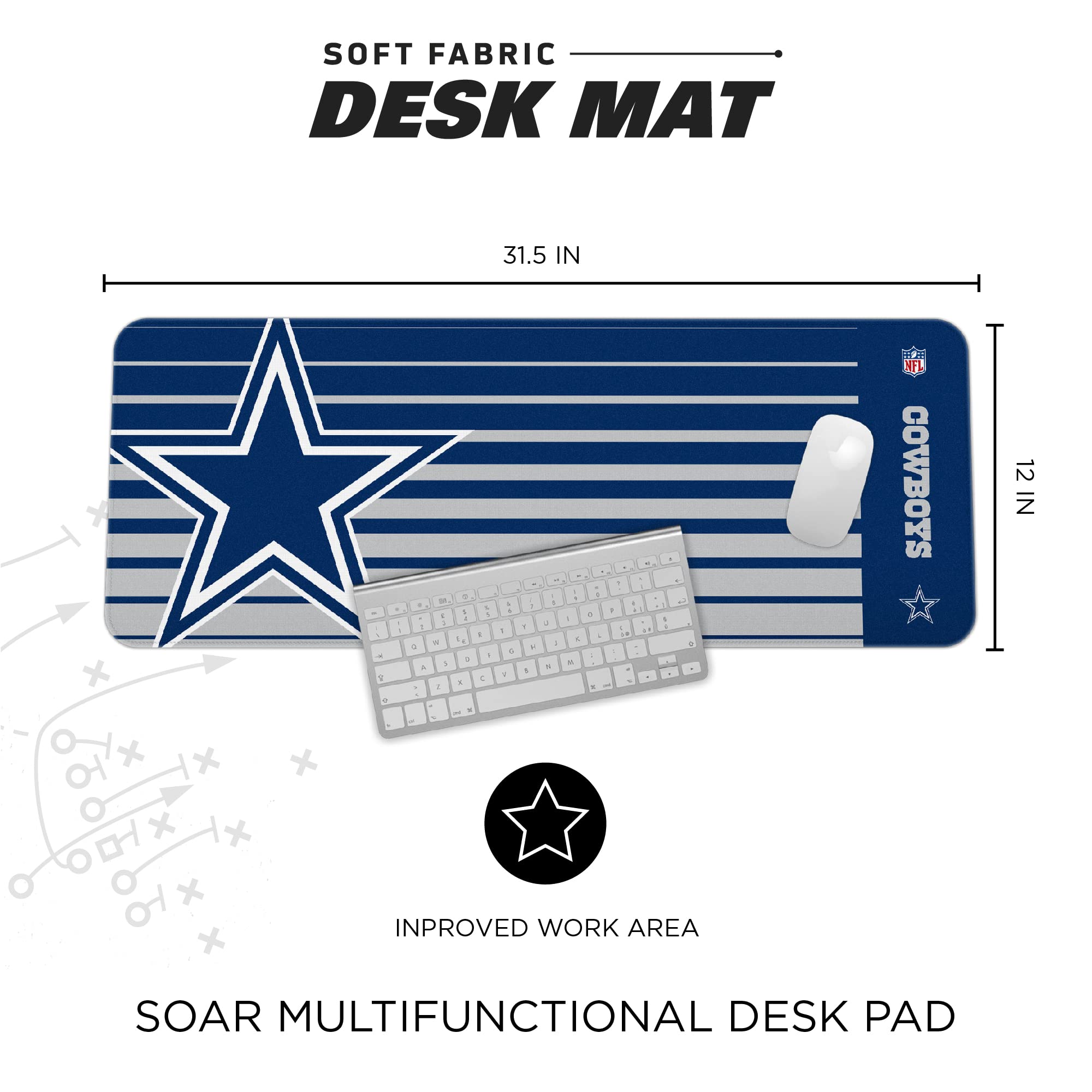 Soar Nfl Desk Mat V.2, Dallas Cowboys