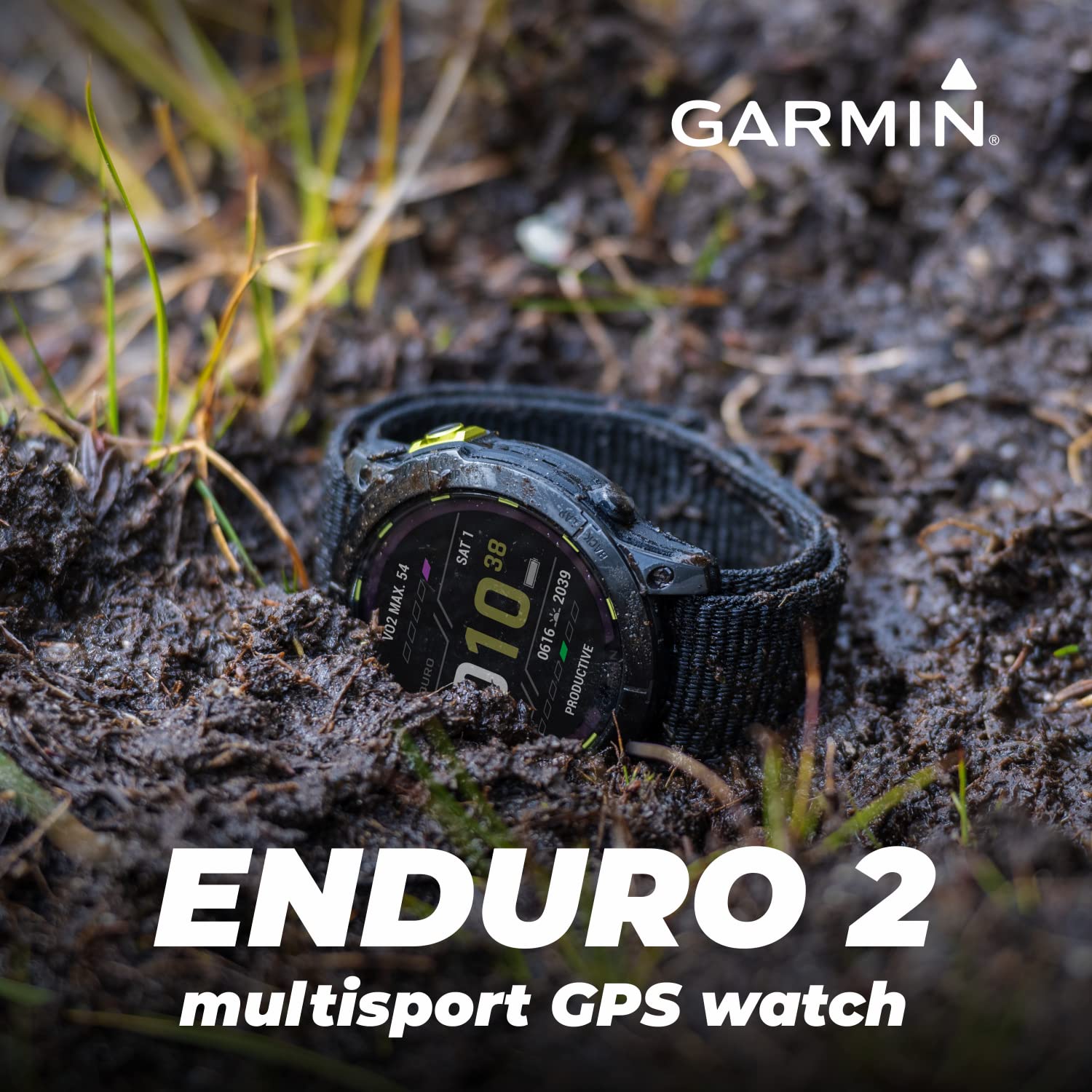 Wearable4U - Garmin Enduro 2 Smartwatch, Carbon Gray Dlc Titanium With Black Nylon Band, Long-Lasting Gps Battery Life, Solar Ch