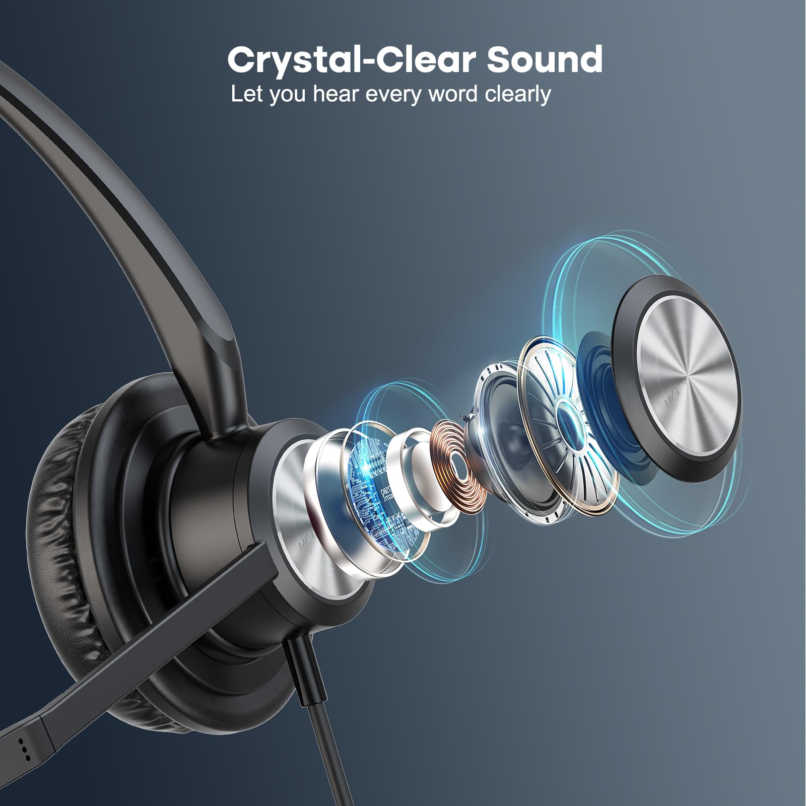 Mkj Cisco Phone Headset Corded Rj9 Telephone Headset With Noise Cancelling Microphone For Cisco Cp 7821 7841 7942G 7931G 7940 79