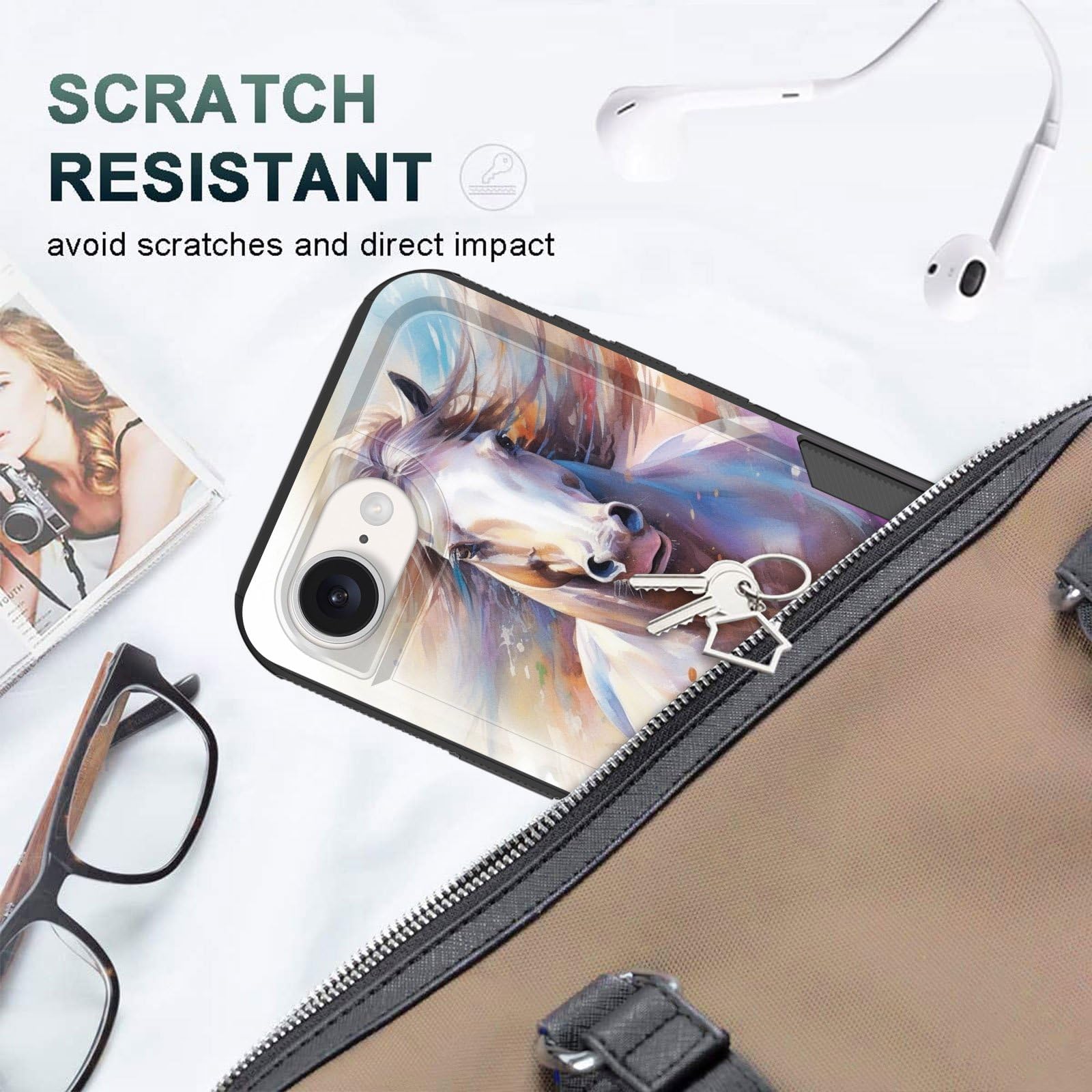 Cicplkse For Iphone 16E Case,Dual Layer Heavy Duty Hybrid Shockproof Hard Pc Soft Silicone Tpu Bumper Protective Cover Case For