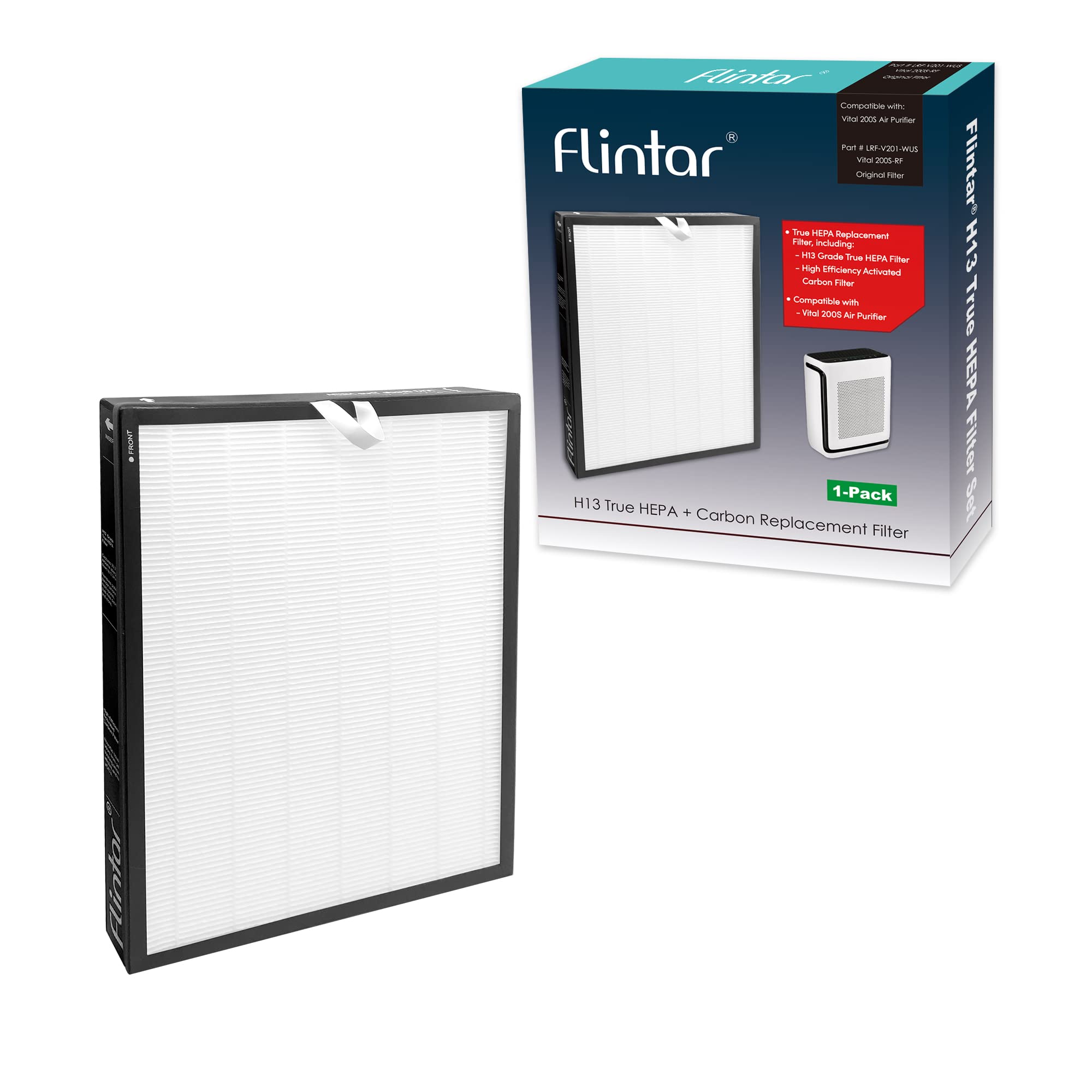 Flintar Vital 200S True Hepa Replacement Filter, Compatible With Levoit Vital 200S Air Purifier, H13 True Hepa + Activated Carbo