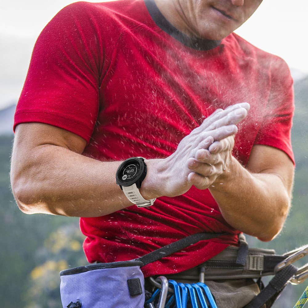 Ancool For Garmin Instinct Watch Bands,Soft Silicone Straps For Garmin Instinct Replacement Bands Compatible With Instinct 2/Ins