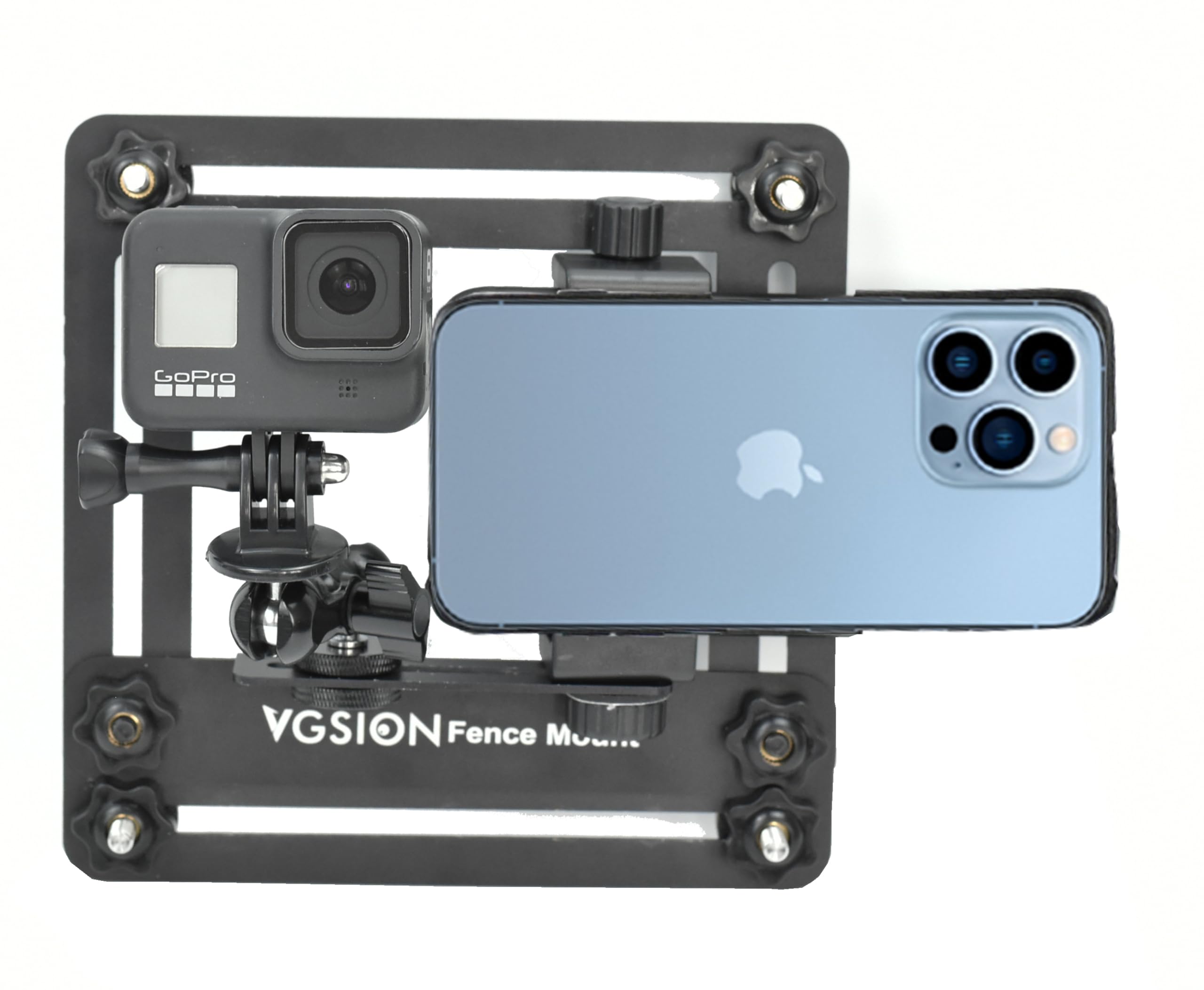Vgsion Camera Baseball Fence Mount For Gopro Hero 13, Mevo Start, Action Camera, Cell Phone, Ajustable, Secure Attachment,Support Recording While Charging Compatible With Insta360 X4, Iphone